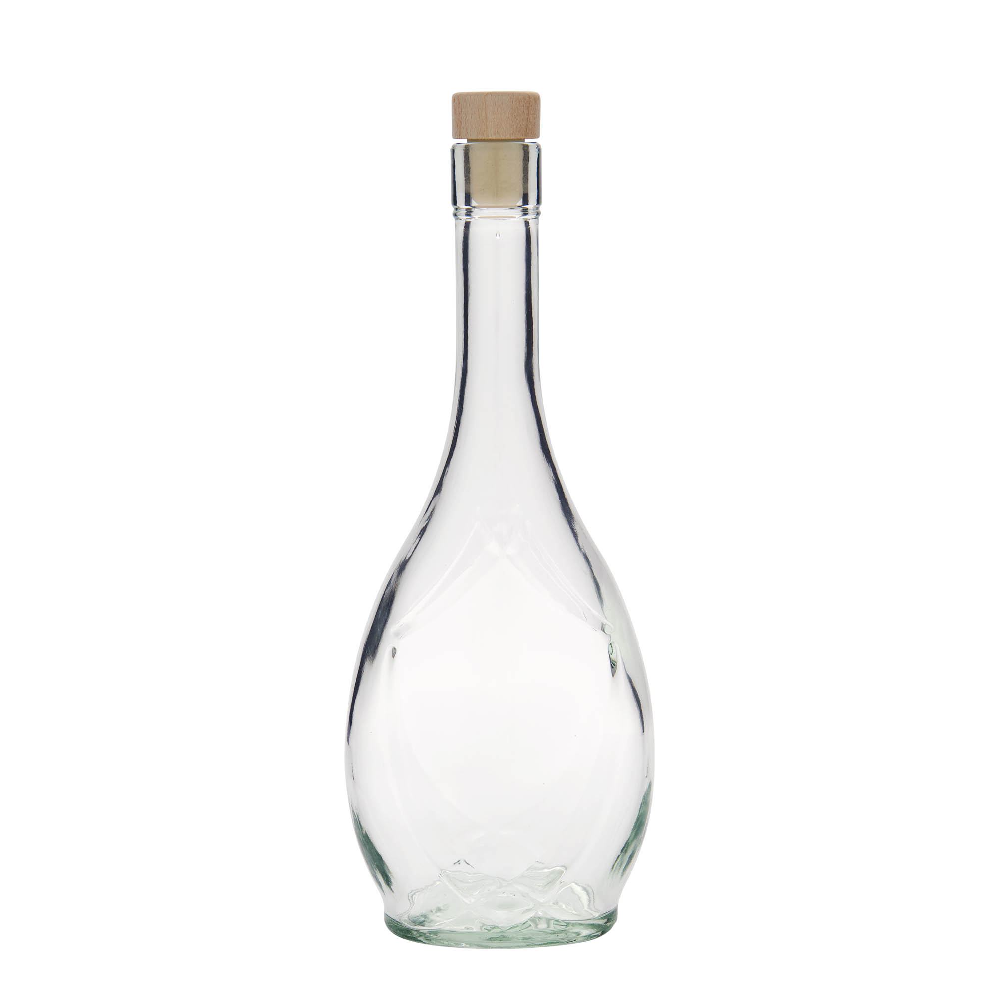 500 ml glasflaske »Saragossa«, oval, åbning: kork