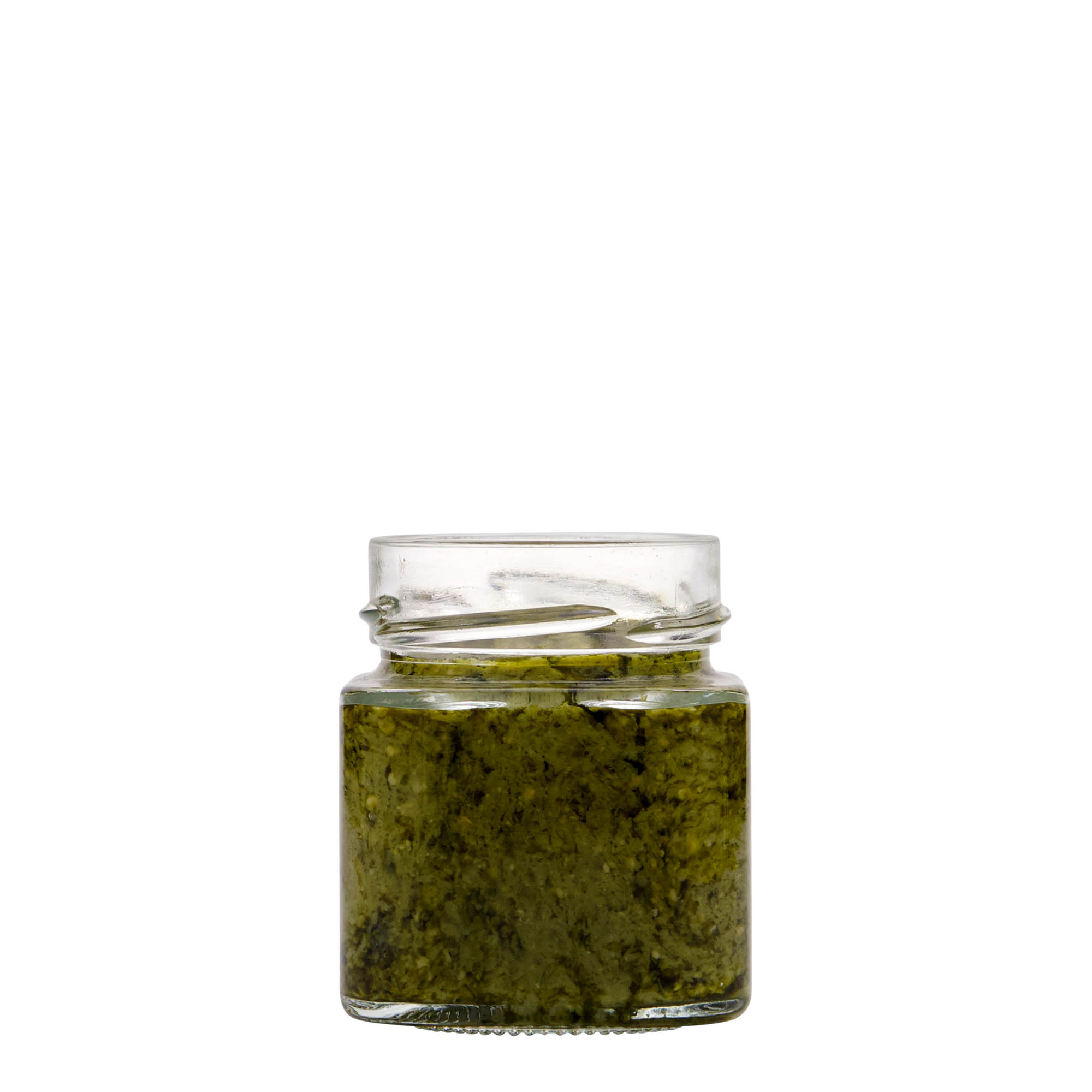 156 ml firkantet glas 'Funny', åbning: Deep-Twist-Off (DTO 58)