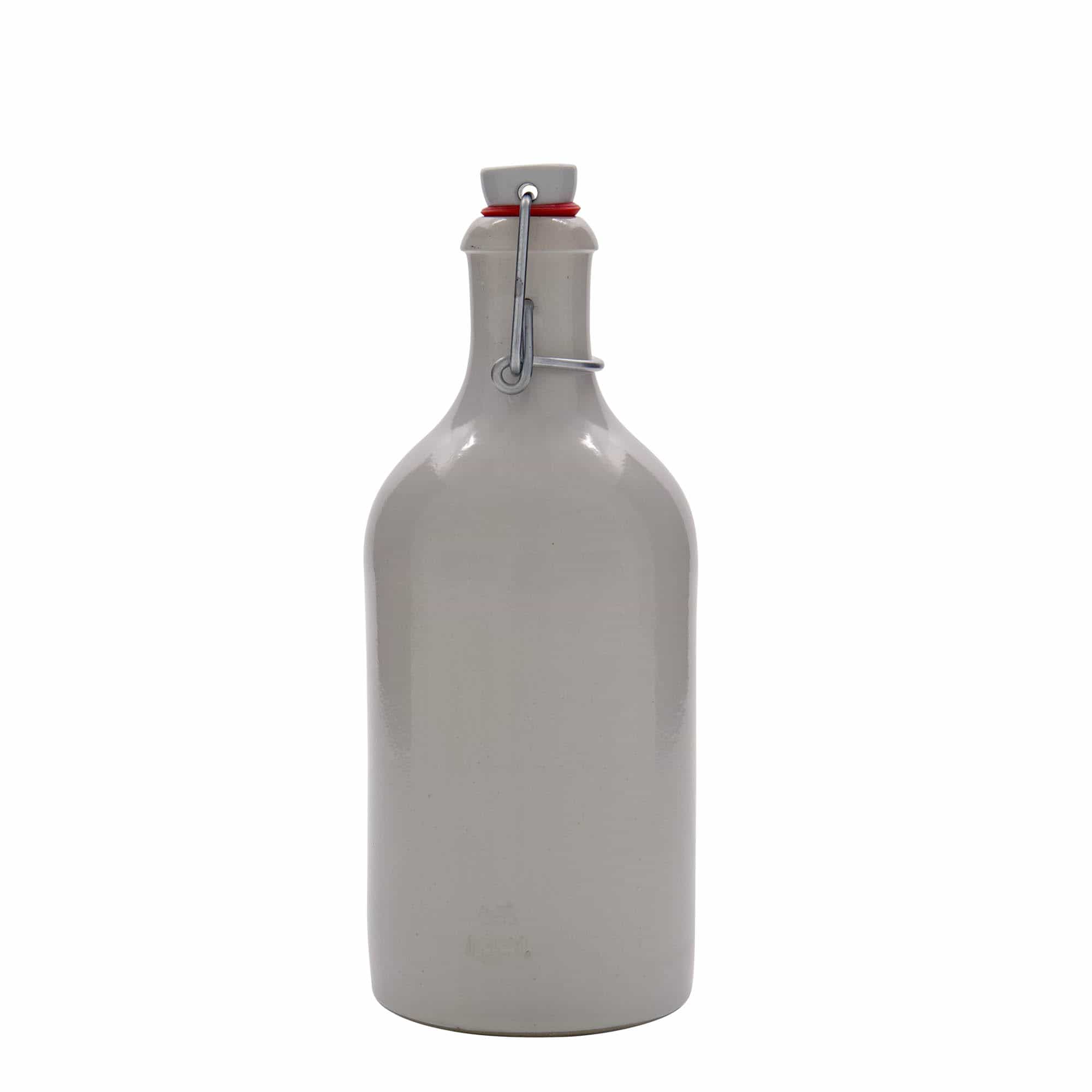 500 ml lerkrus, stentøj, hvid, åbning: Patentlåg