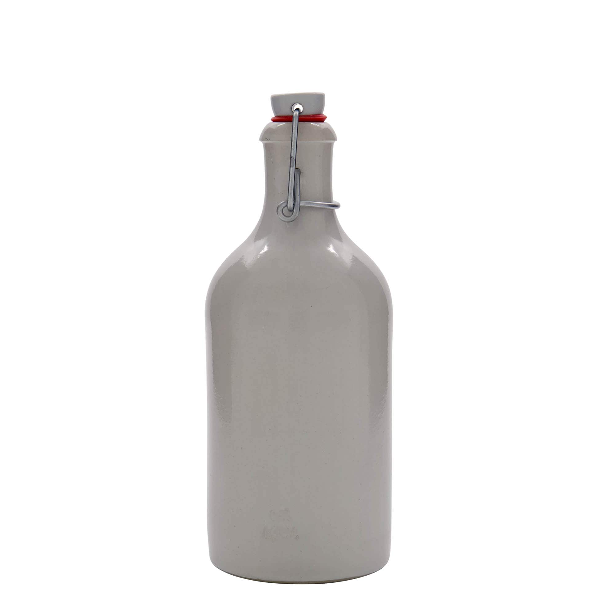 500 ml tonkrukke, stentøj, hvid, åbning: klemme lukning