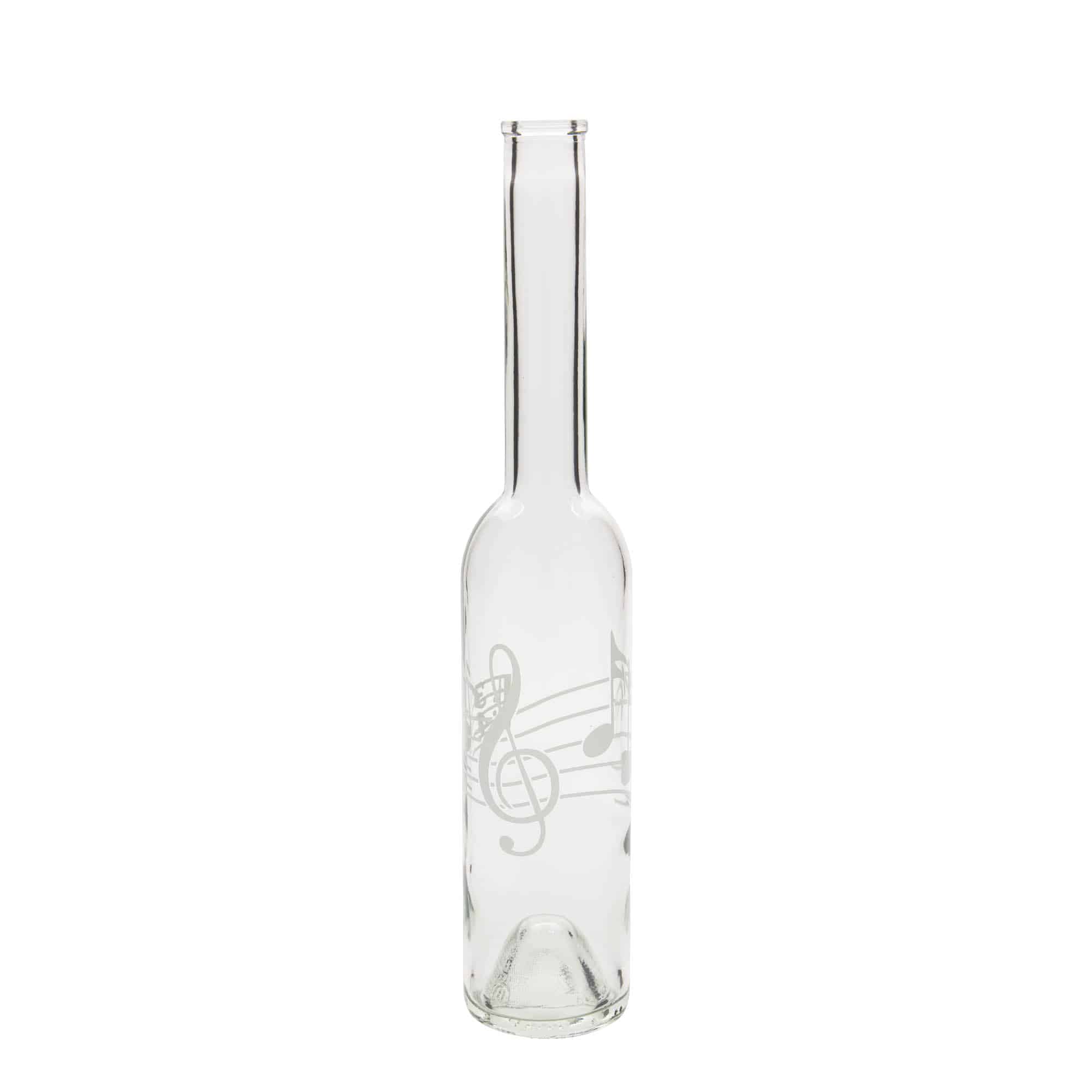 350 ml glasflaske 'Opera', motiv: Musiknoder, åbning: Kork 350 ml glasflaske 'Opera', motiv: Musiknoder, åbning: Kork