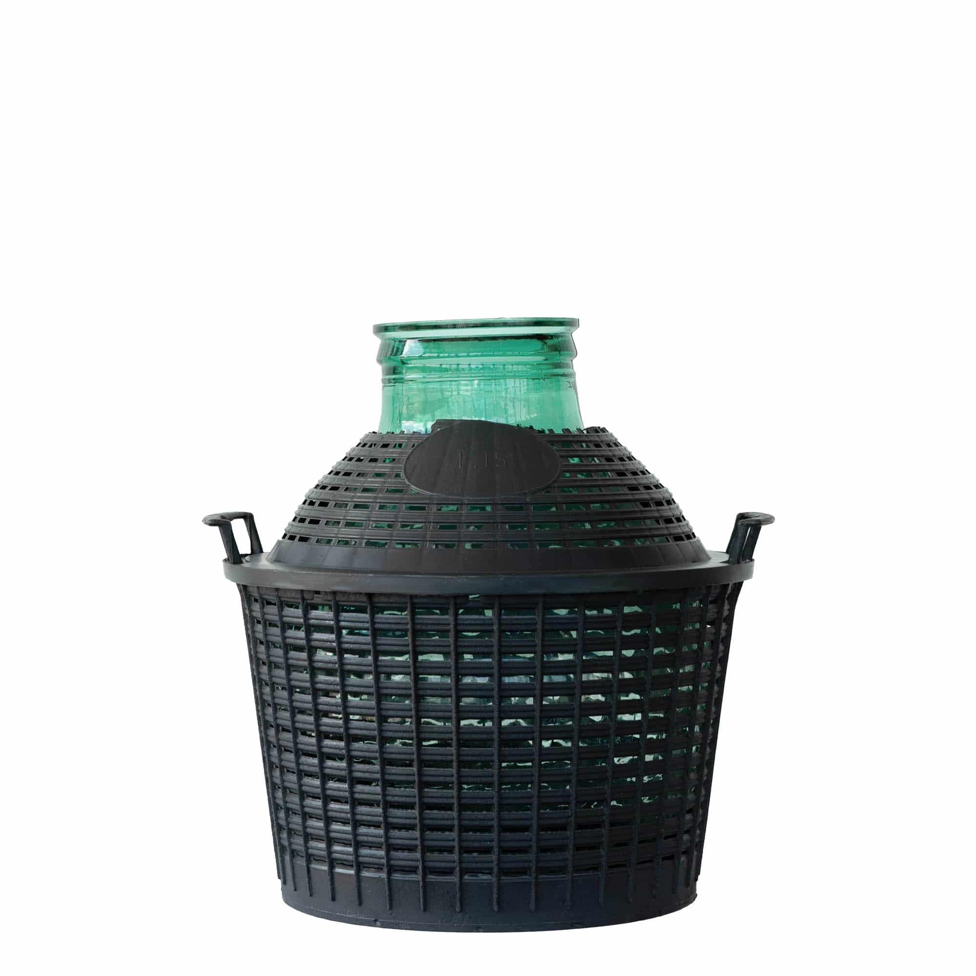 15 l ballonflaske med vid hals, glas, åbning: pålægslåg