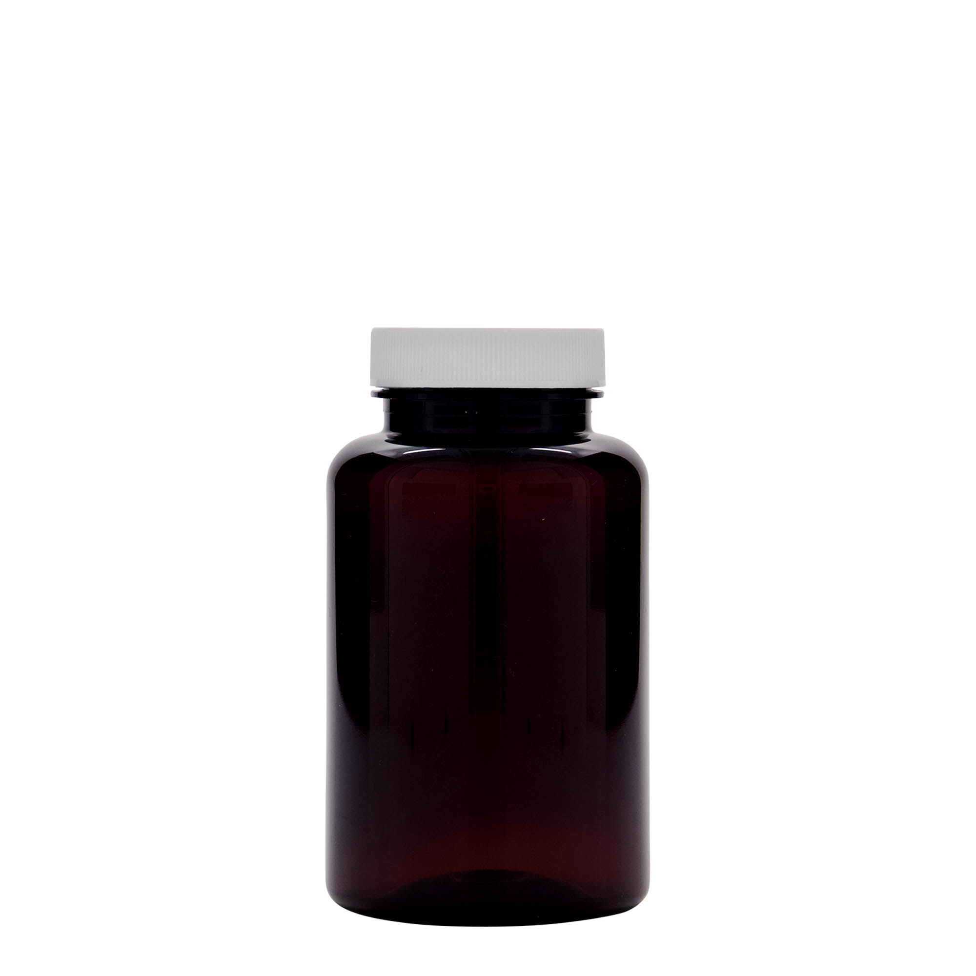 250 ml PET-beholder, plastik, brun, åbning: 45/400