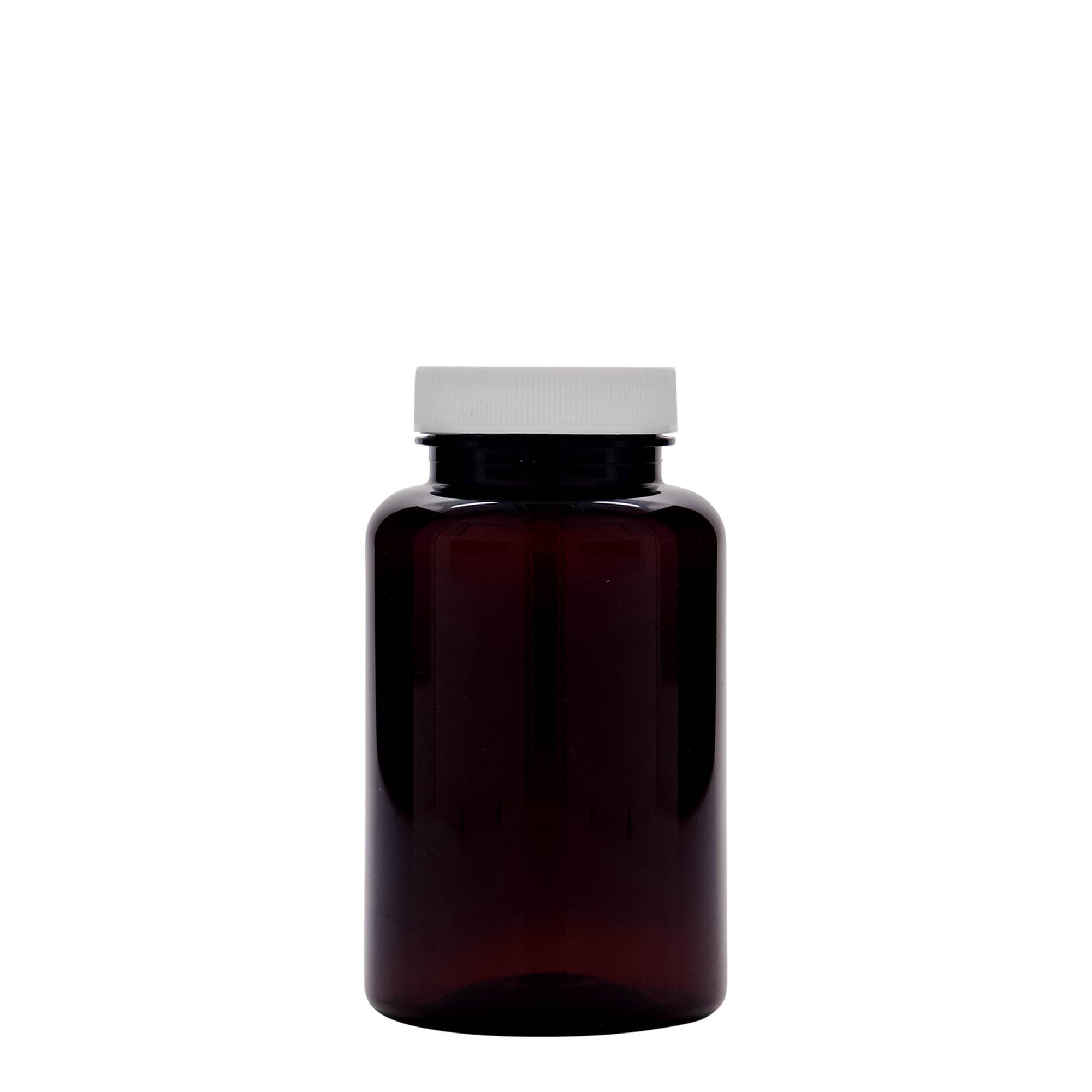 250 ml PET-beholder, plastik, brun, åbning: 45/400