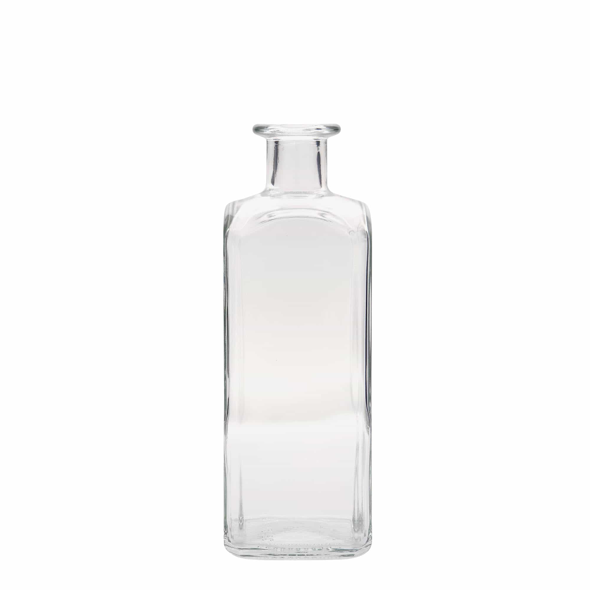 500 ml glasflaske apoteker 'Carré', kvadratisk, åbning: Kork 500 ml glasflaske apoteker 'Carré', kvadratisk, åbning: Kork