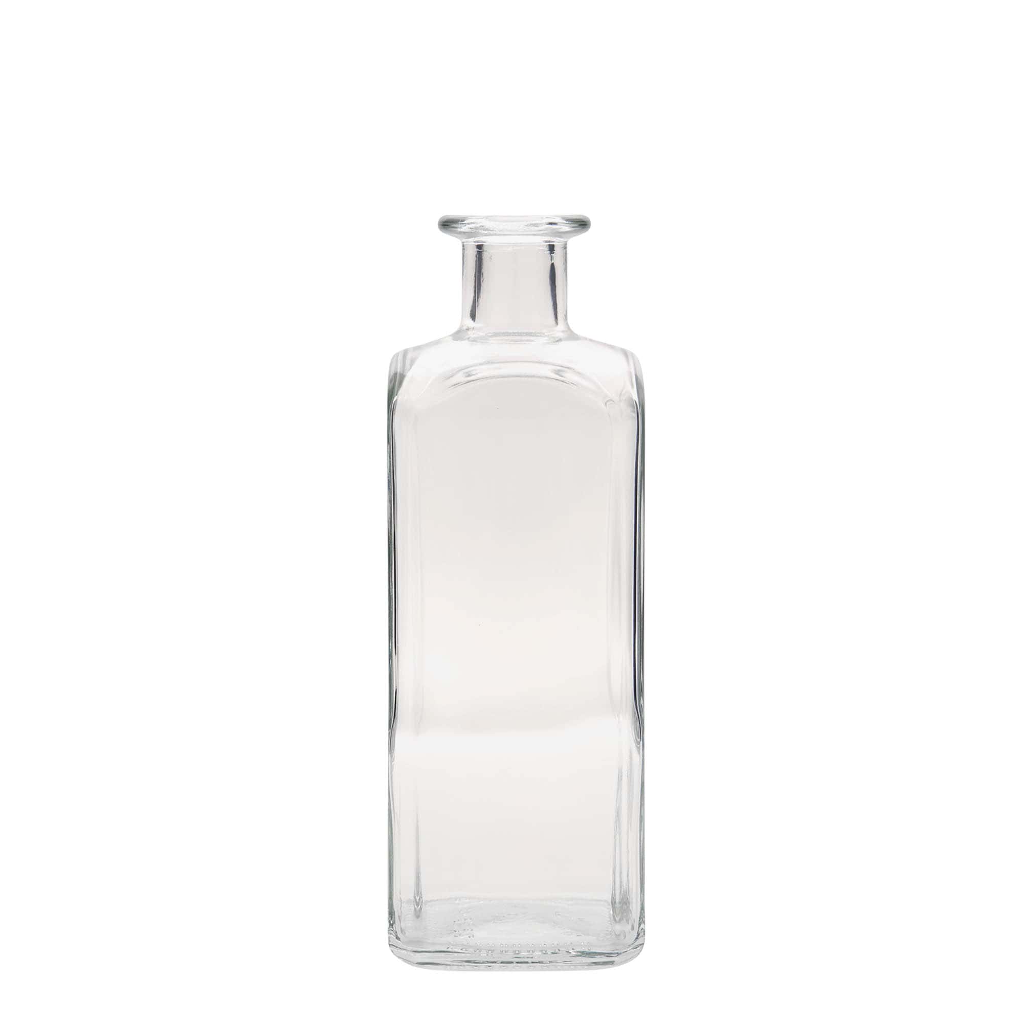 500 ml glasflaske Apotheker Carré, firkantet, åbning: kork