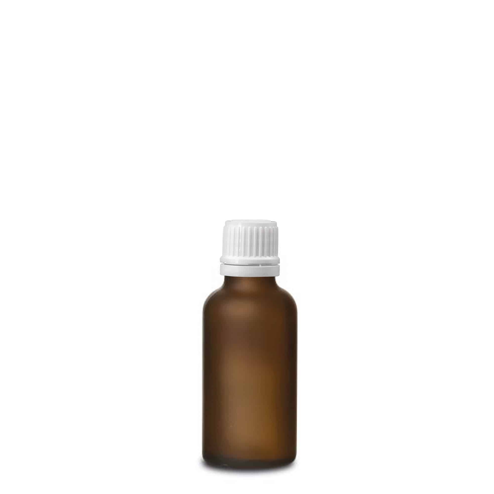 30ml medicinflaske, glas, brun mat, munding: DIN 18