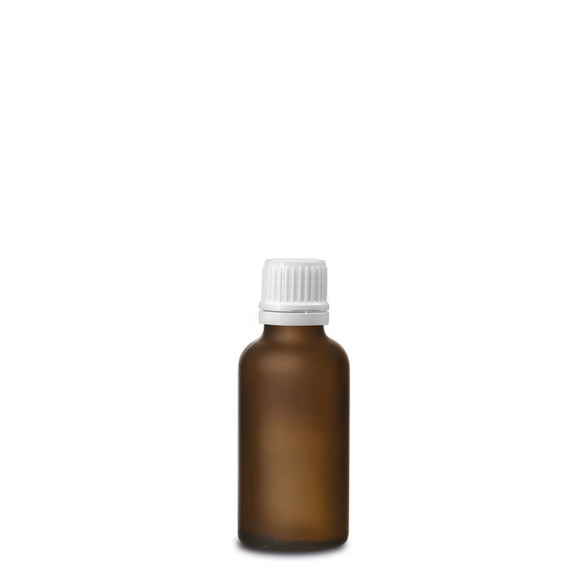 30 ml medicinflaske, glas, brun frostet, munding: DIN 18 30 ml medicinflaske, glas, brun frostet, munding: DIN 18