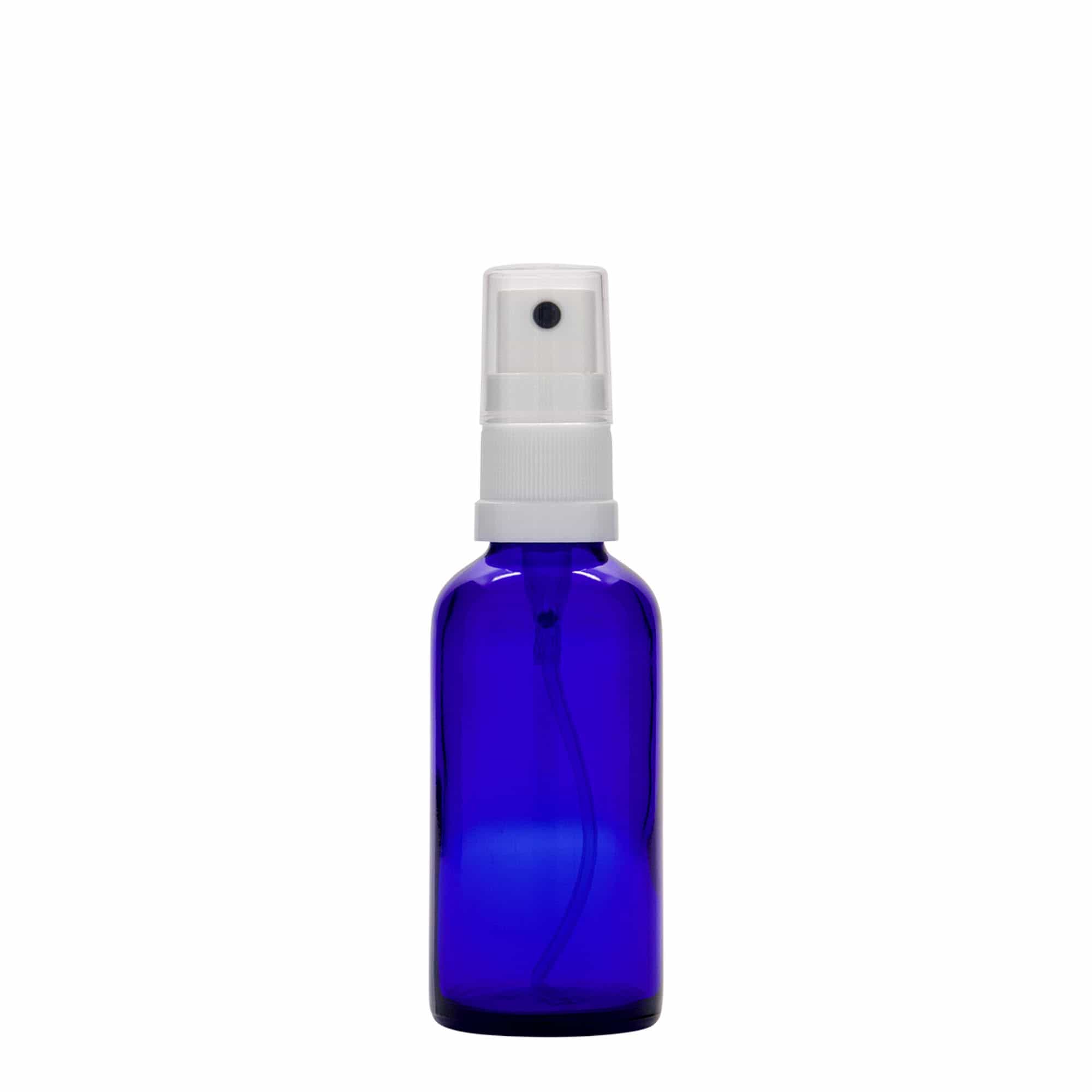 50 ml sprayflaske medicin, glas, kongeblå, åbning: DIN 18