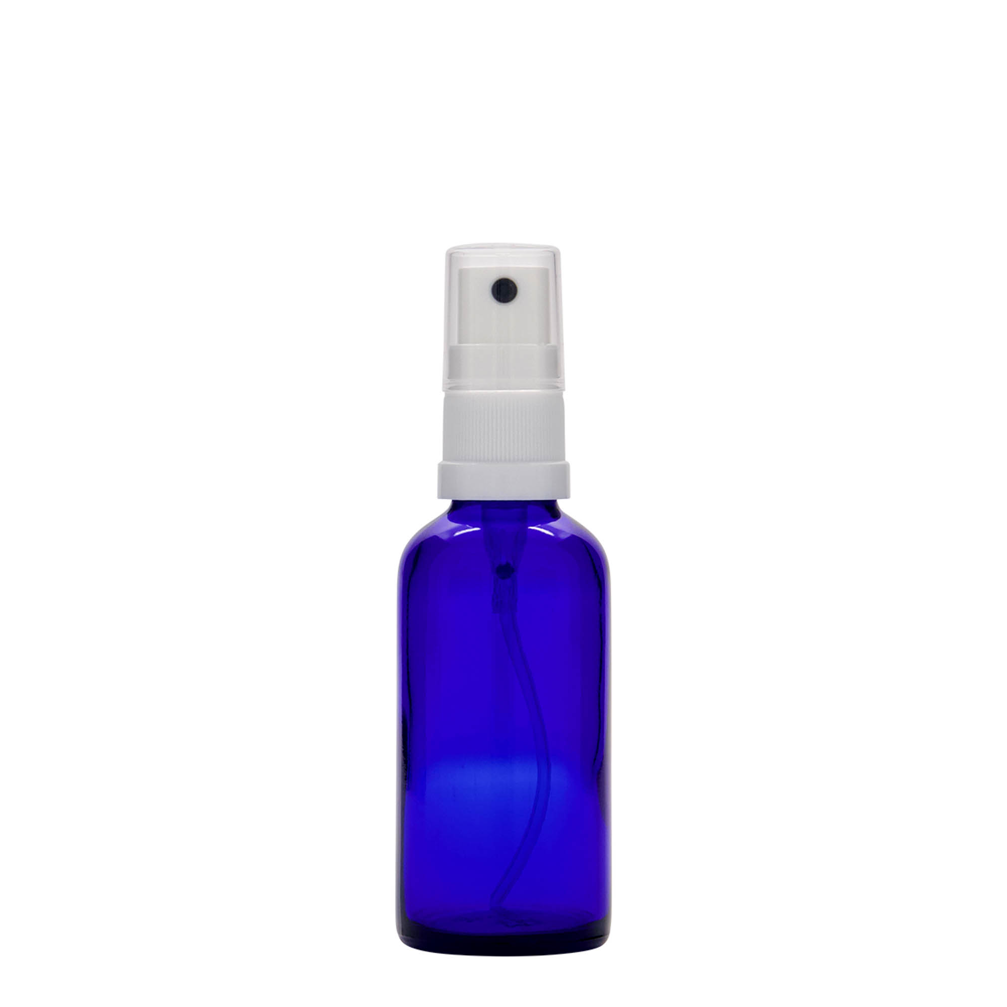 50 ml sprayflaske medicin, glas, kongeblå, åbning: DIN 18