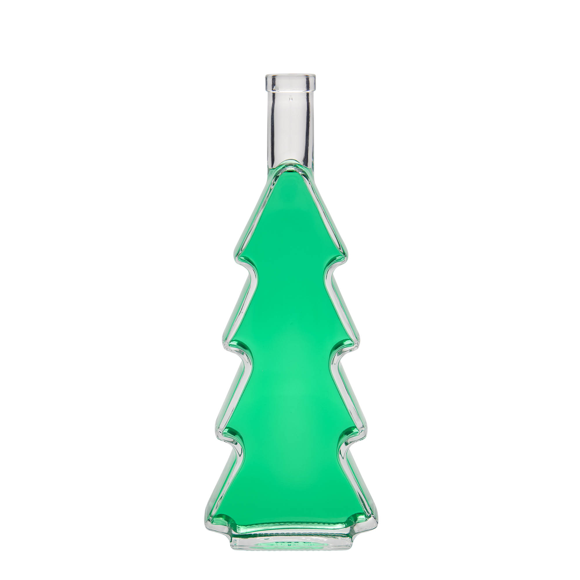 500 ml glasflaske 'Juletræ', åbning: Kork
