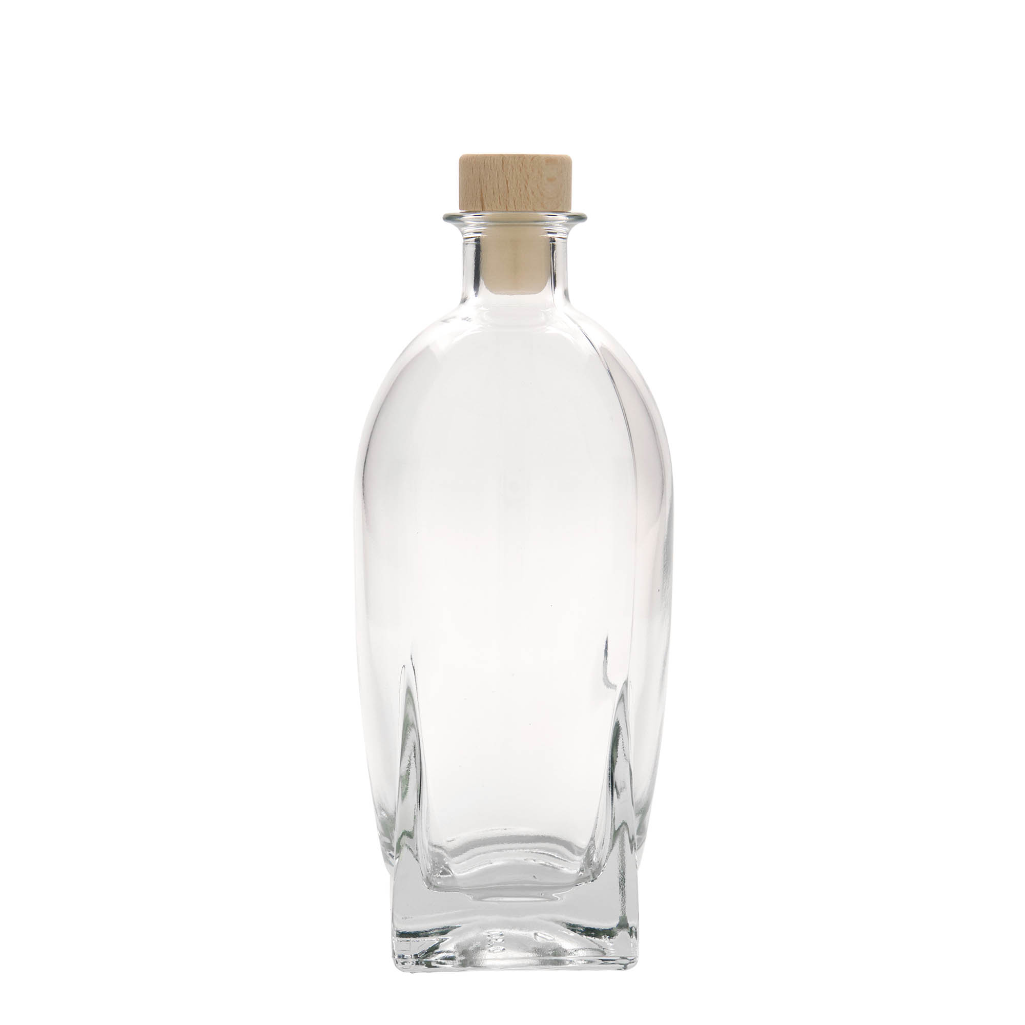500 ml glasflaske 'Zino', firkantet, åbning: kork