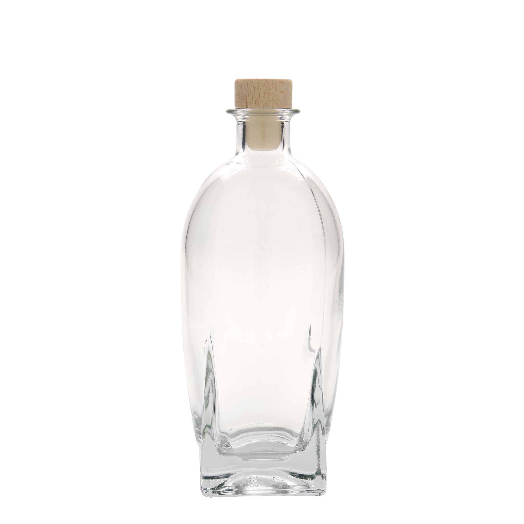 500 ml glasflaske 'Zino', firkantet, åbning: kork