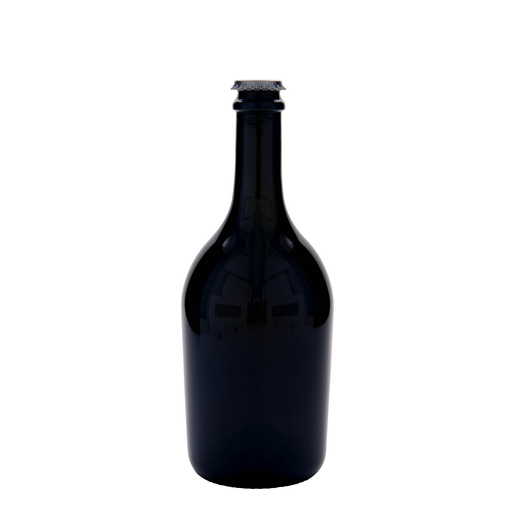 750 ml øl-/champagneflaske 'Butterfly', glas, antikgrøn, åbning: kronkapsel