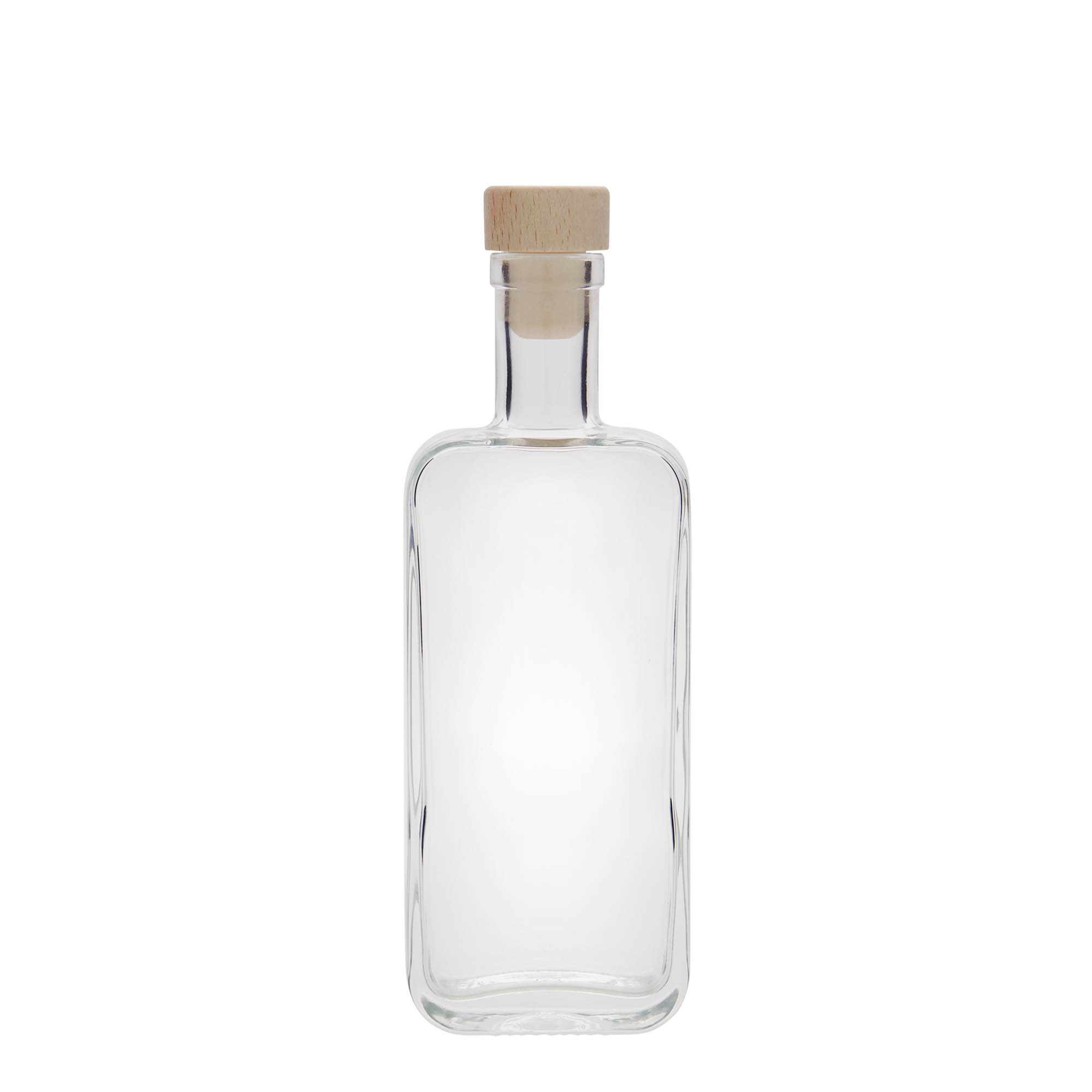 200 ml glasflaske 'Nice', rektangulær, åbning: kork