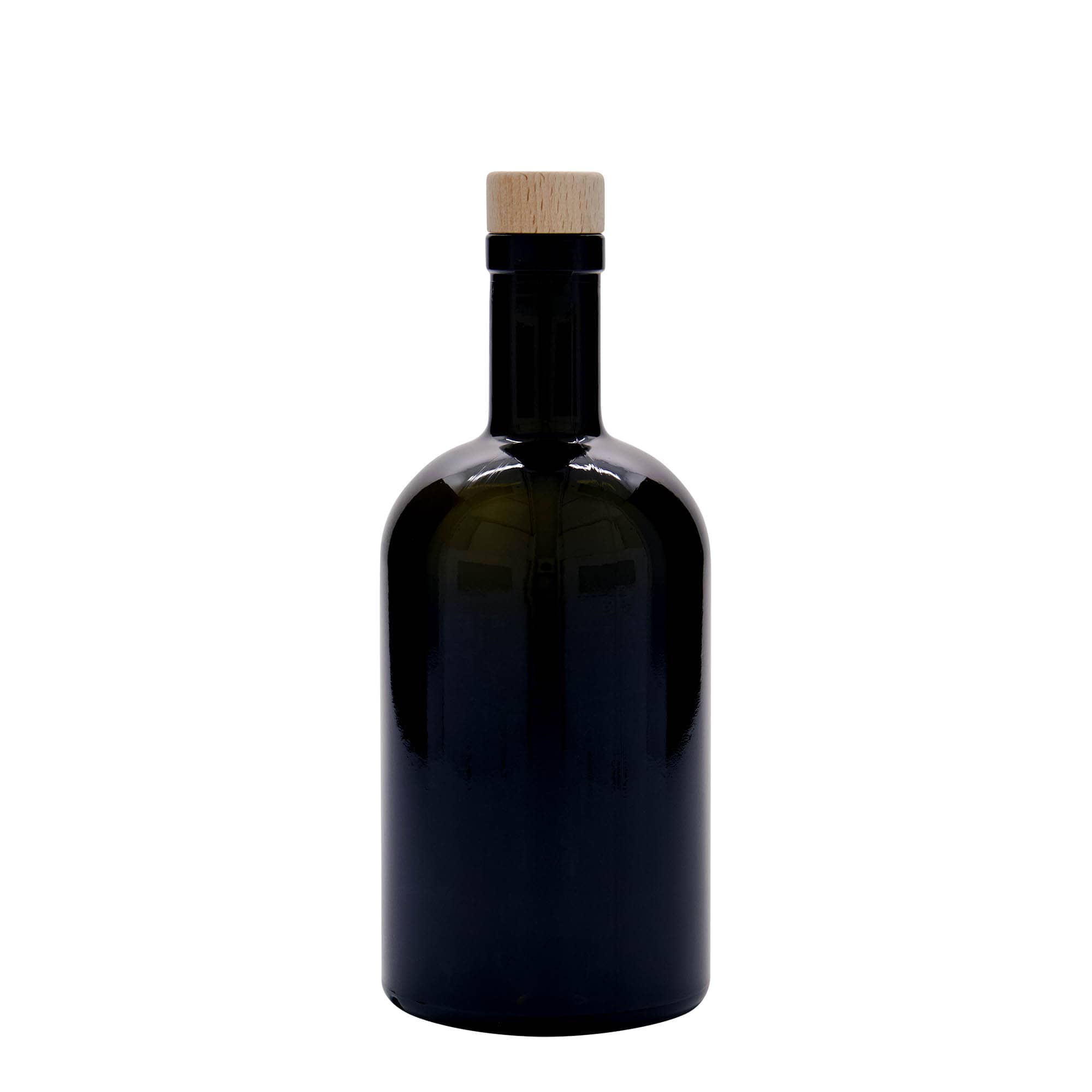 500 ml glasflaske »Farmacia«, antikgrøn, åbning: kork