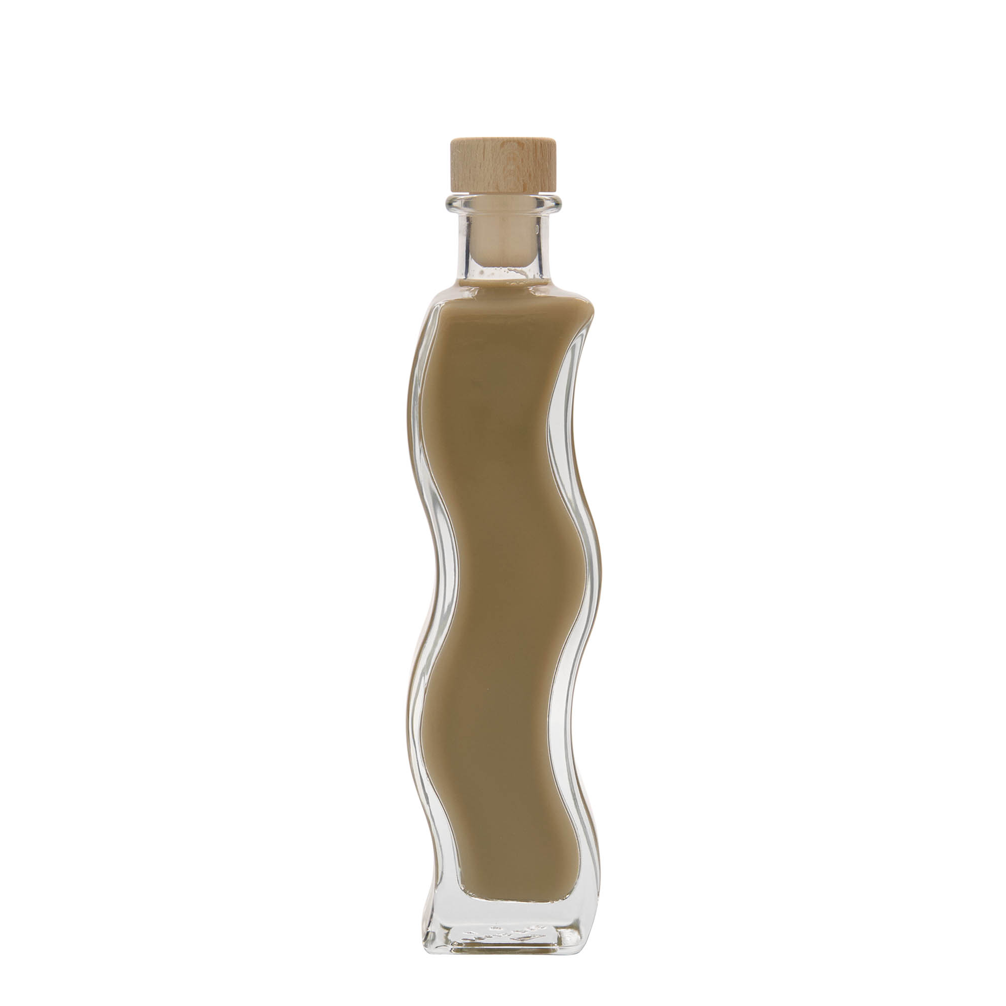 200 ml glasflaske 'Bølge', firkantet, åbning: kork 200 ml glasflaske 'Bølge', firkantet, åbning: kork