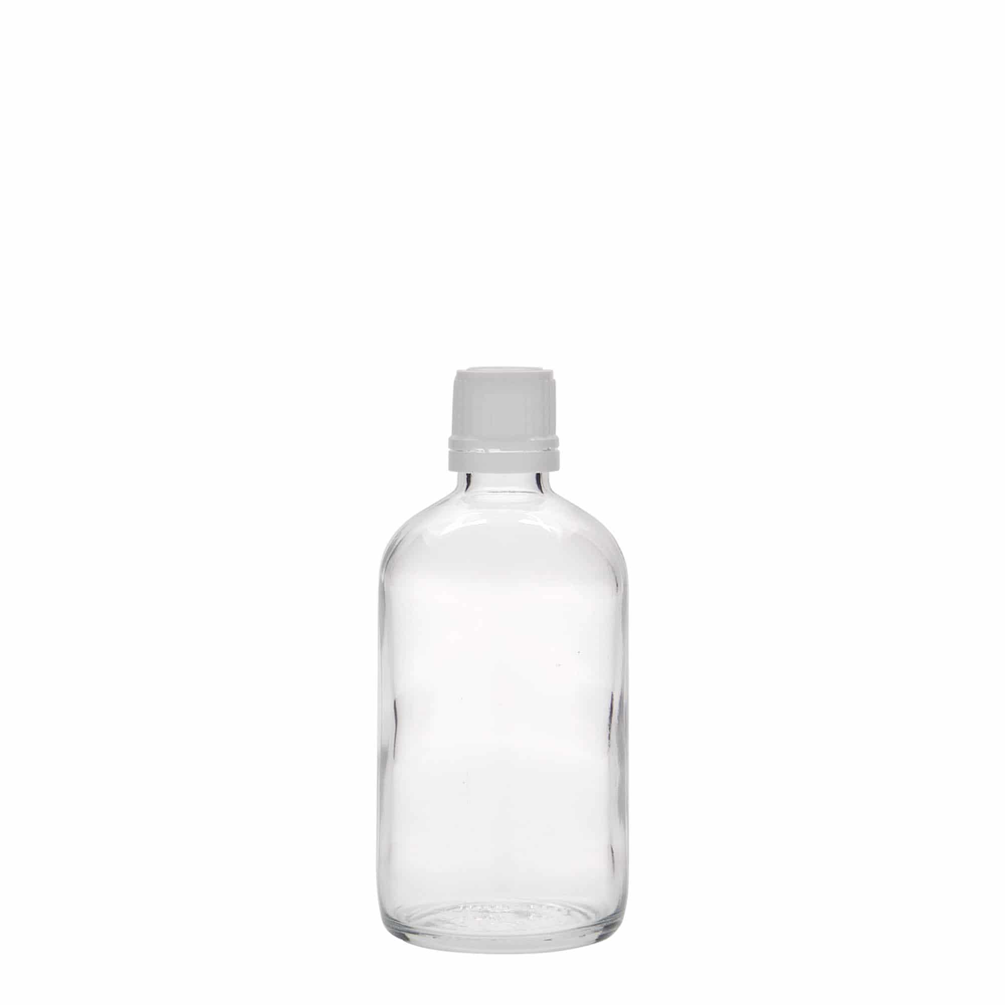 100 ml medicinflaske, glas, åbning: DIN 18