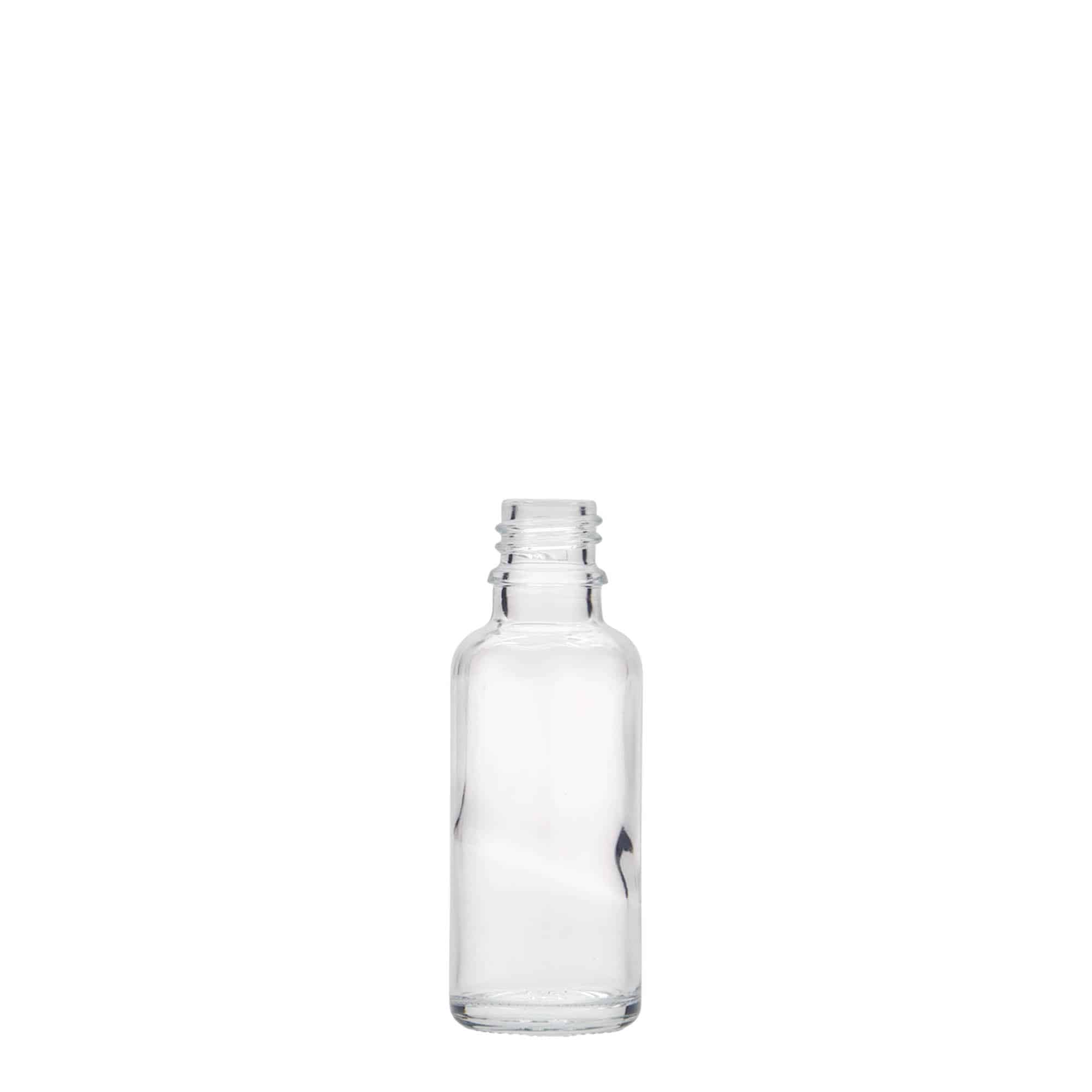 30 ml medicinflaske, glas, åbning: DIN 18