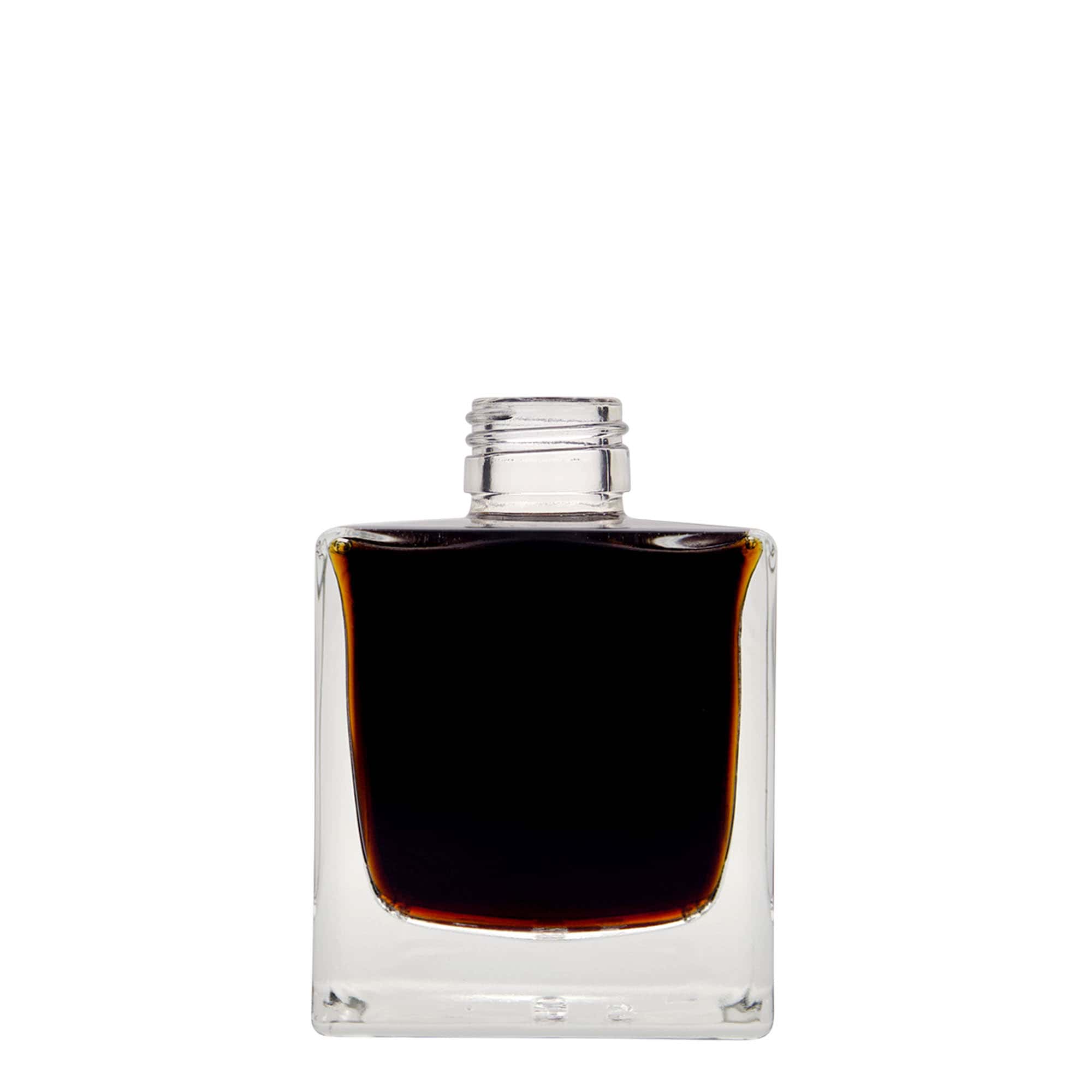 200 ml glasflaske 'Cube', firkantet, åbning: PP 28