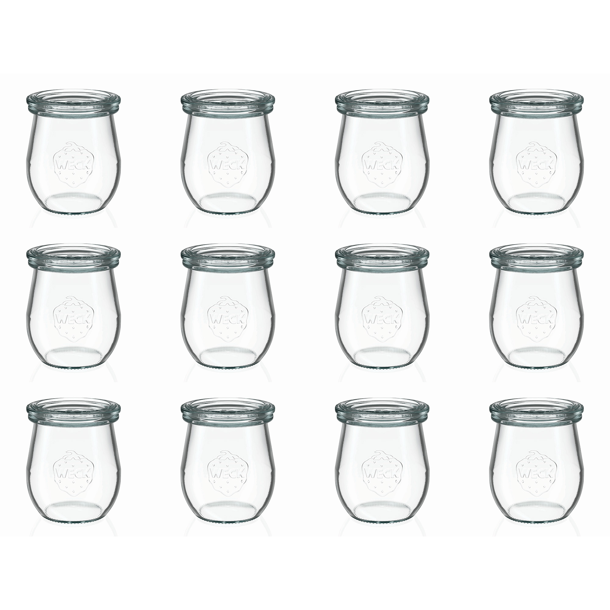 12x 220 ml WECK-tulipanglas med glaslåg RR 60