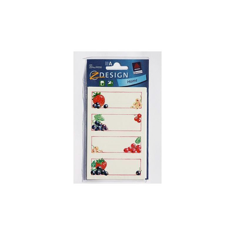 Zweckform etiketter 'Stikkelsbær', rektangulære, papir, flerfarvede Zweckform etiketter 'Stikkelsbær', rektangulære, papir, flerfarvede