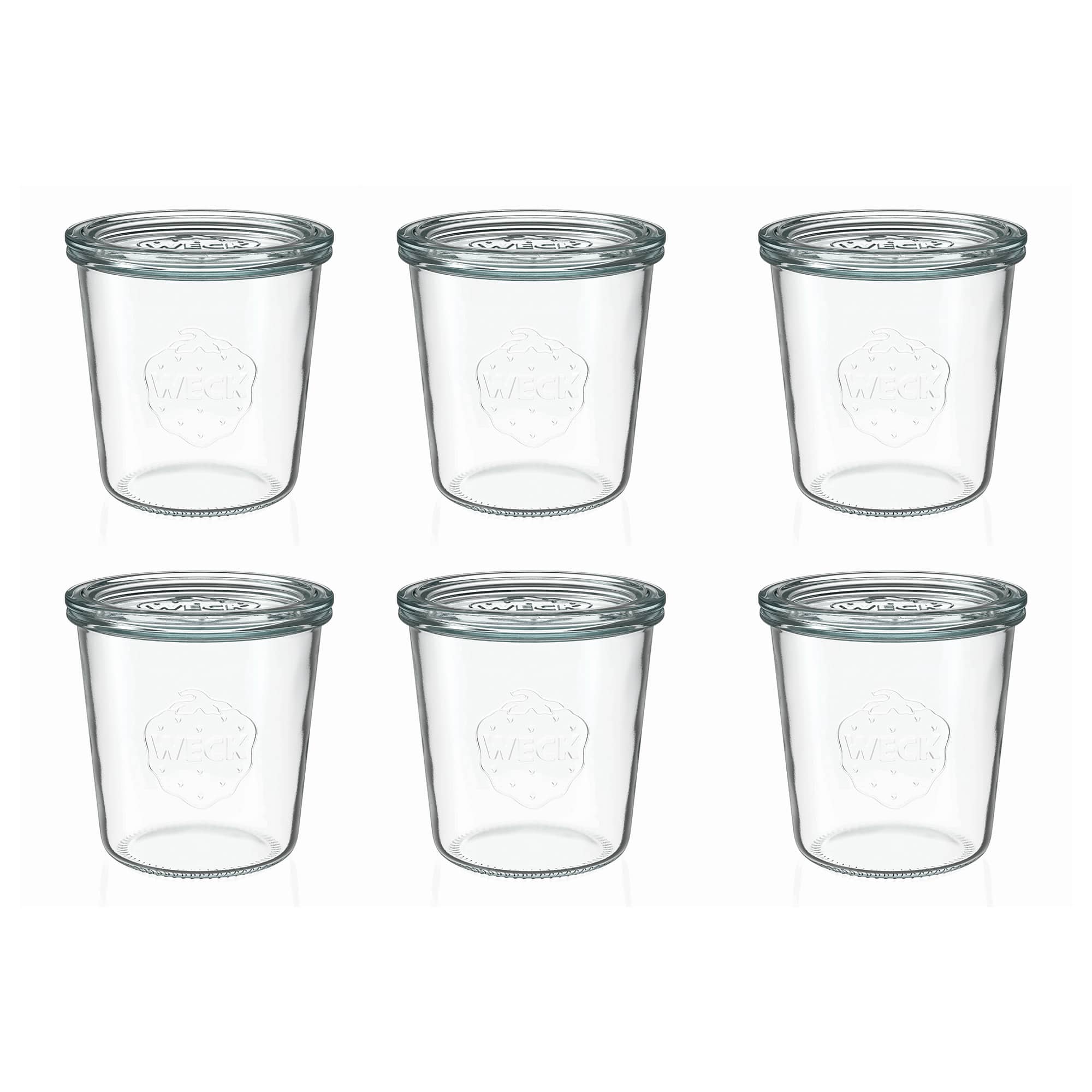 6x 580 ml WECK-sturzgas med glaslåg RR 100