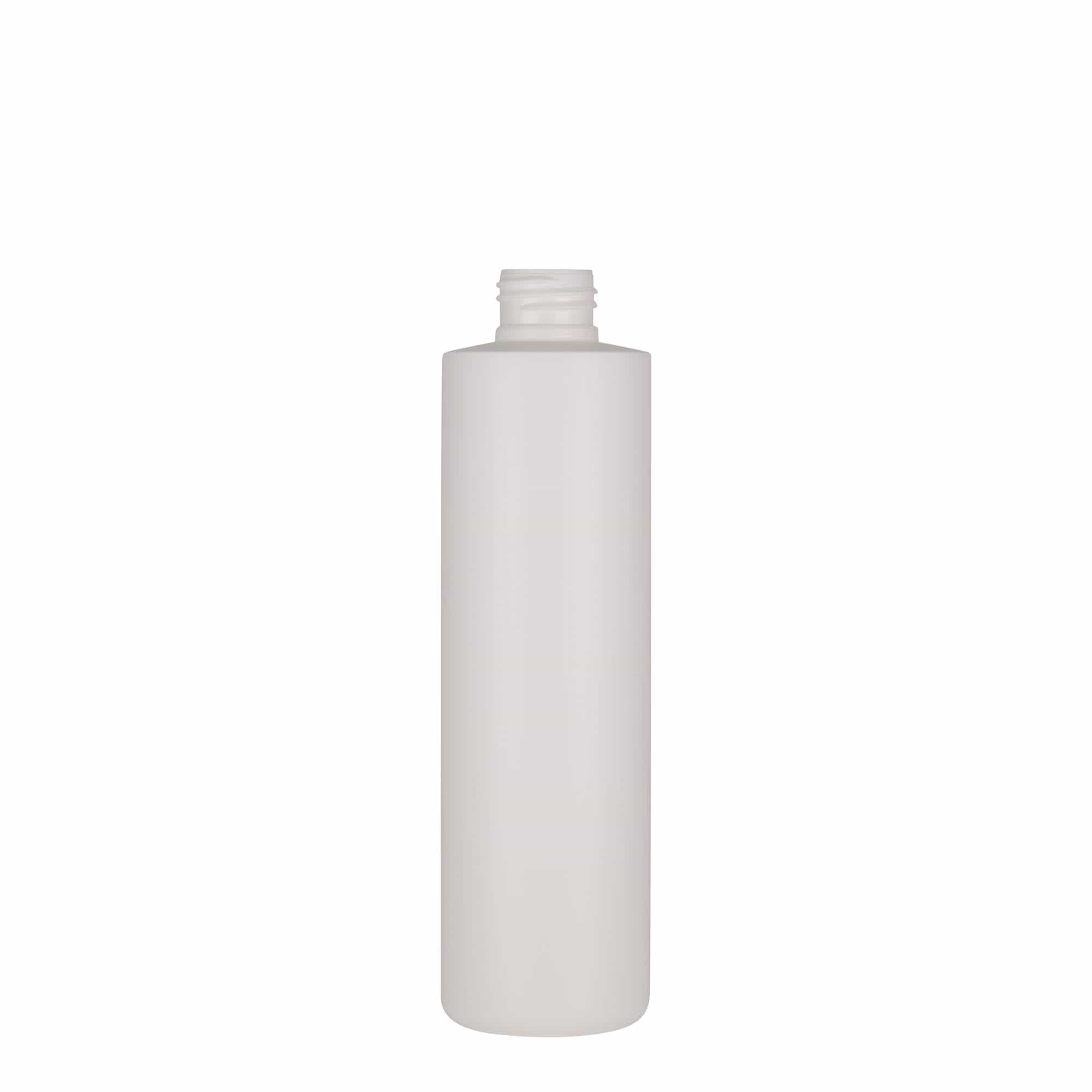 250 ml plastflaske 'Pipe', grøn HDPE, hvid, åbning: 24/410