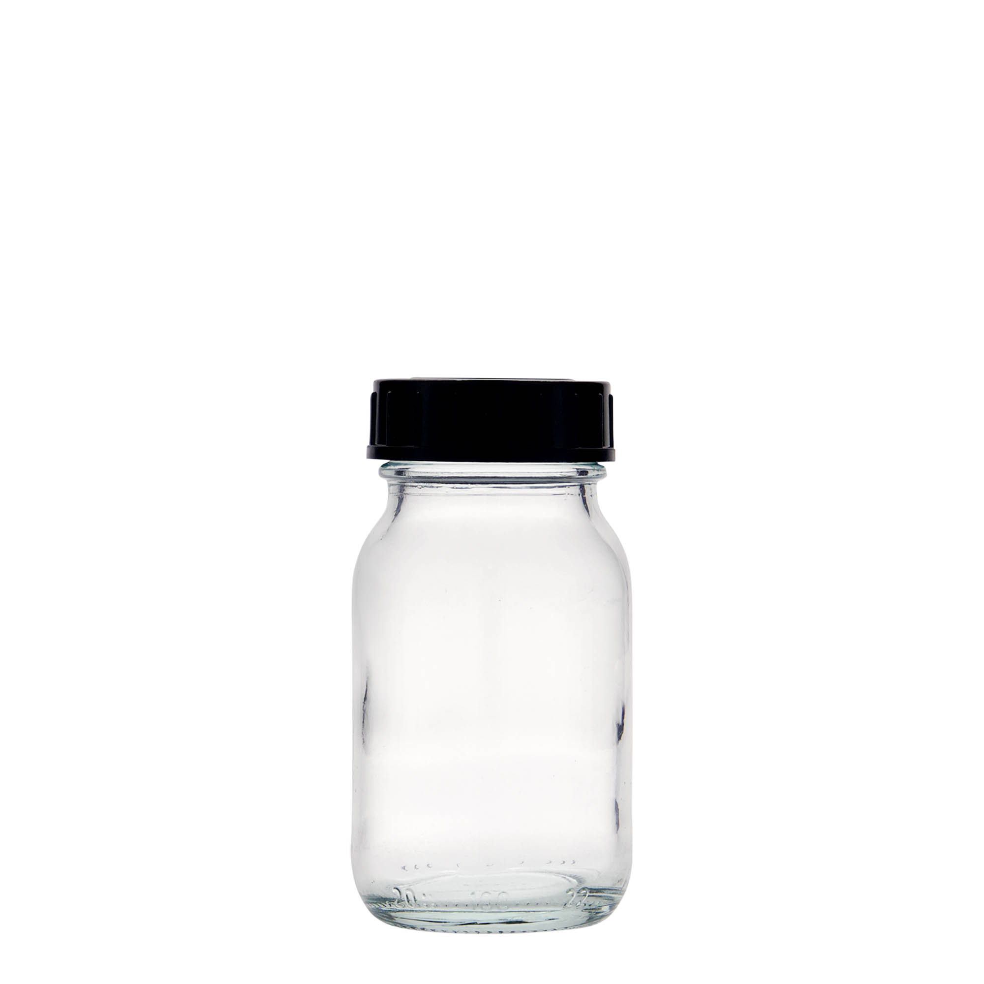 100 ml bredhalsglas, åbning: DIN 40 100 ml bredhalsglas, åbning: DIN 40