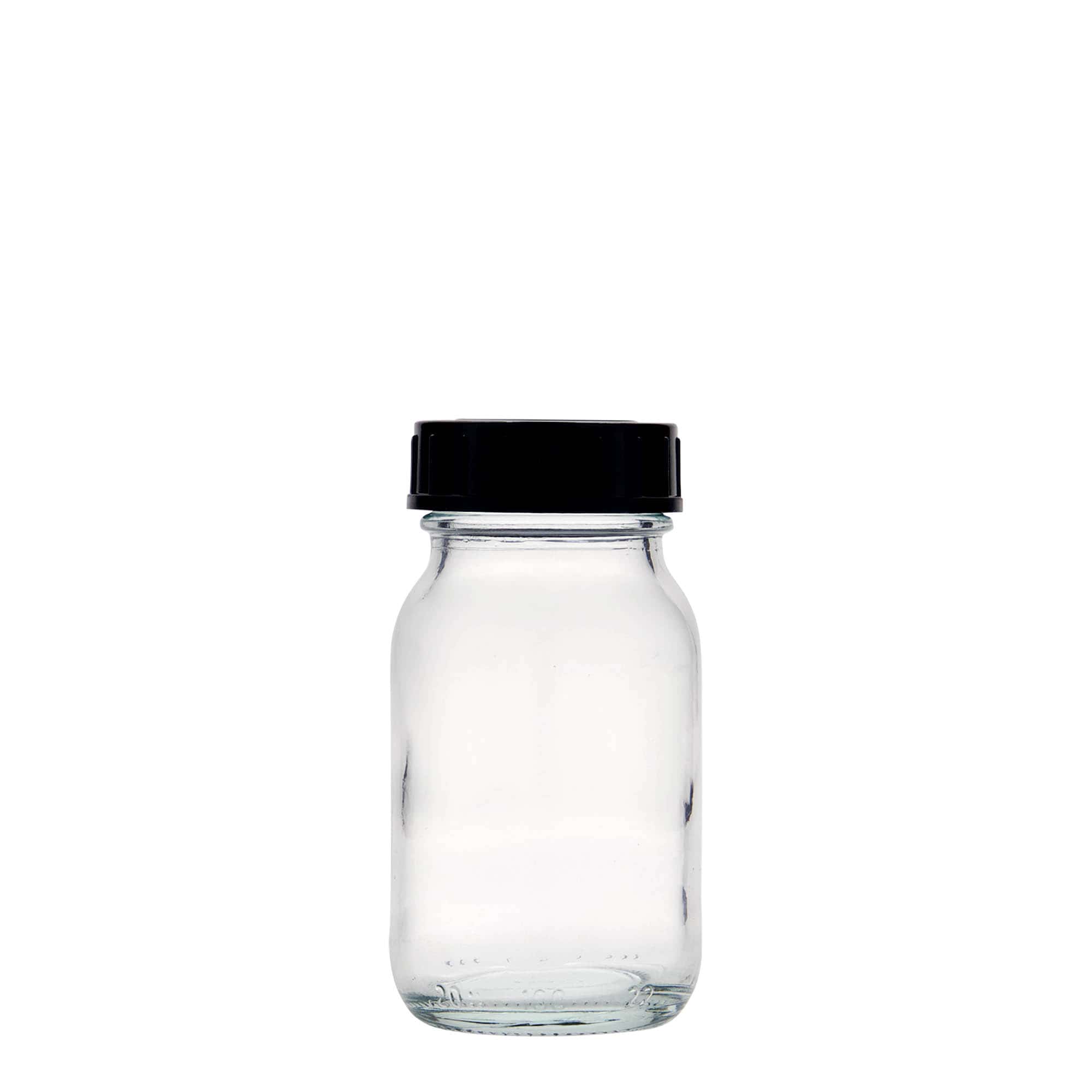 100 ml bredhalsglas, åbning: DIN 40