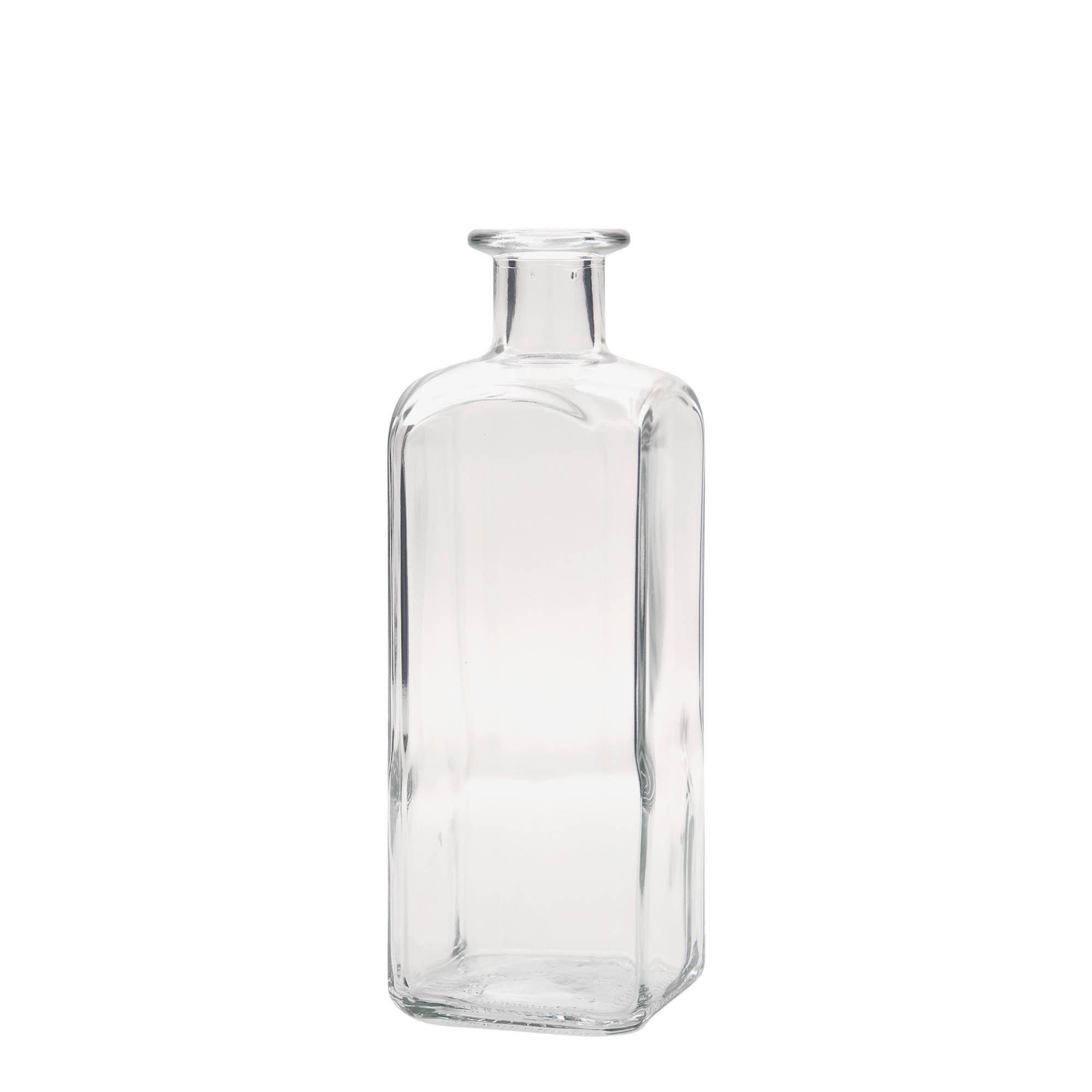 500 ml glasflaske Apotheker Carré, firkantet, åbning: kork