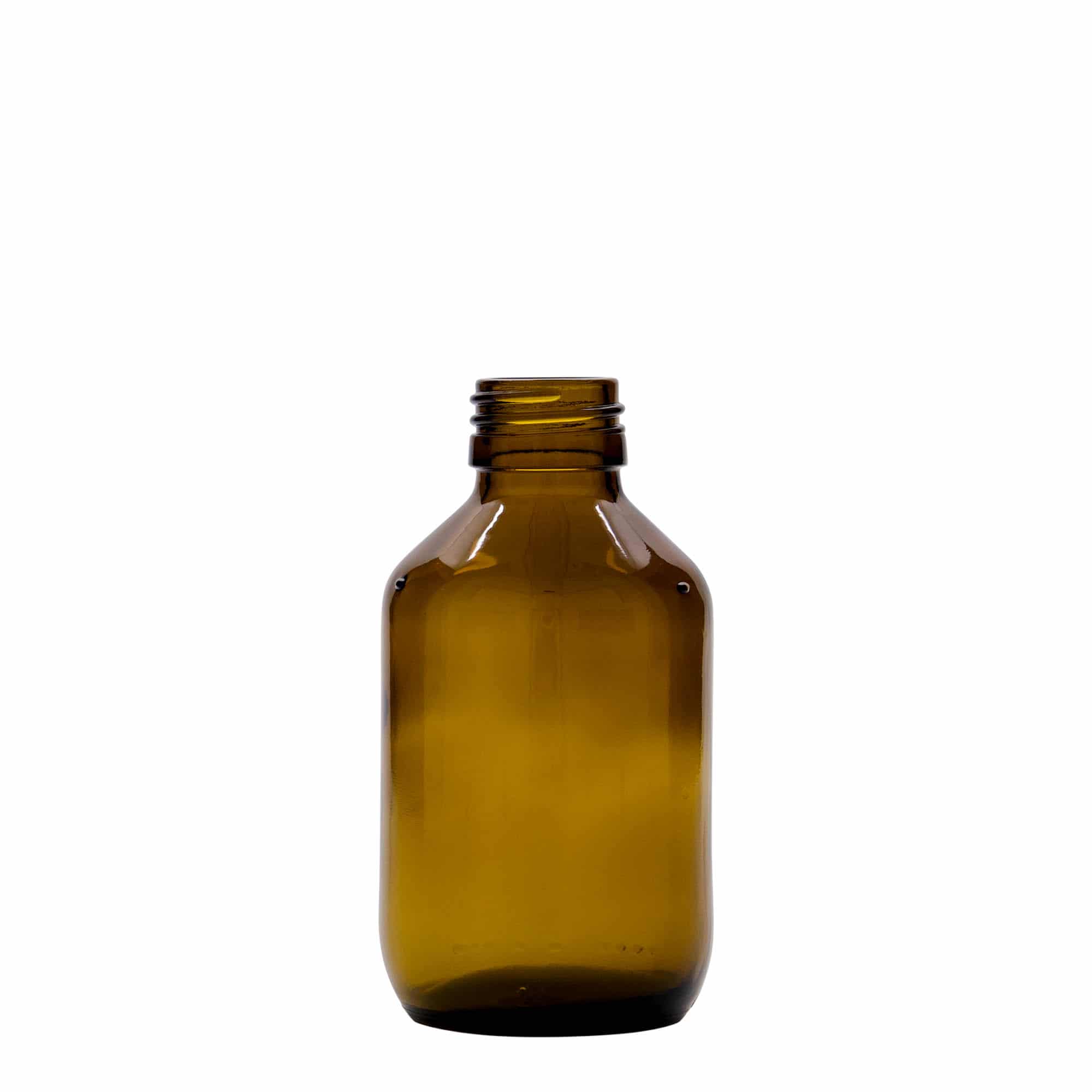 150 ml medicinflaske, brun, glas, åbning: PP 28 150 ml medicinflaske, brun, glas, åbning: PP 28