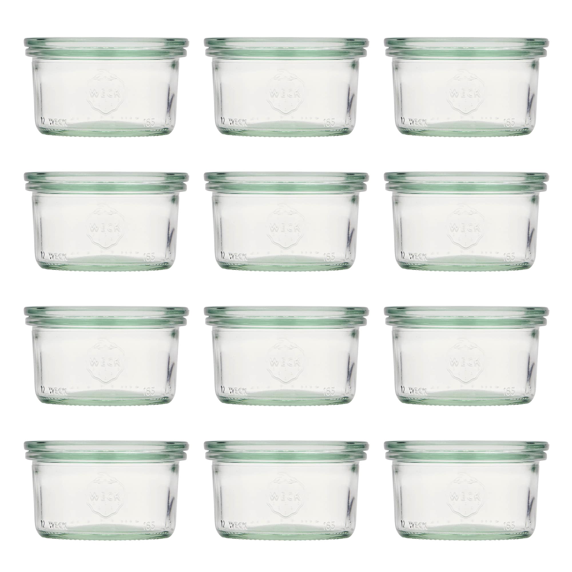 12x 165 ml WECK-sturzgas med glaslåg RR 80