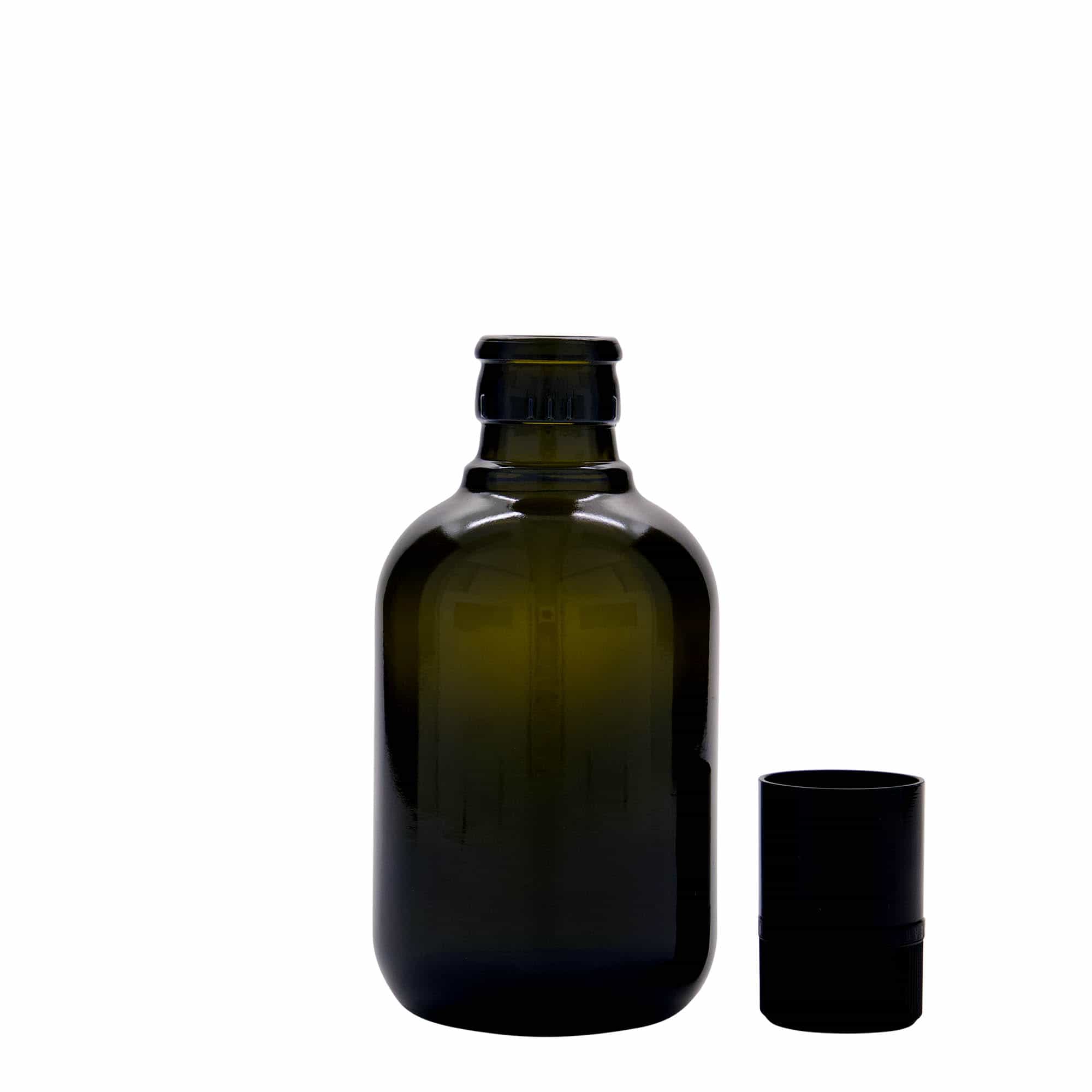 250 ml eddike-/olieflaske 'Biolio', glas, antikgrøn, åbning: DOP
