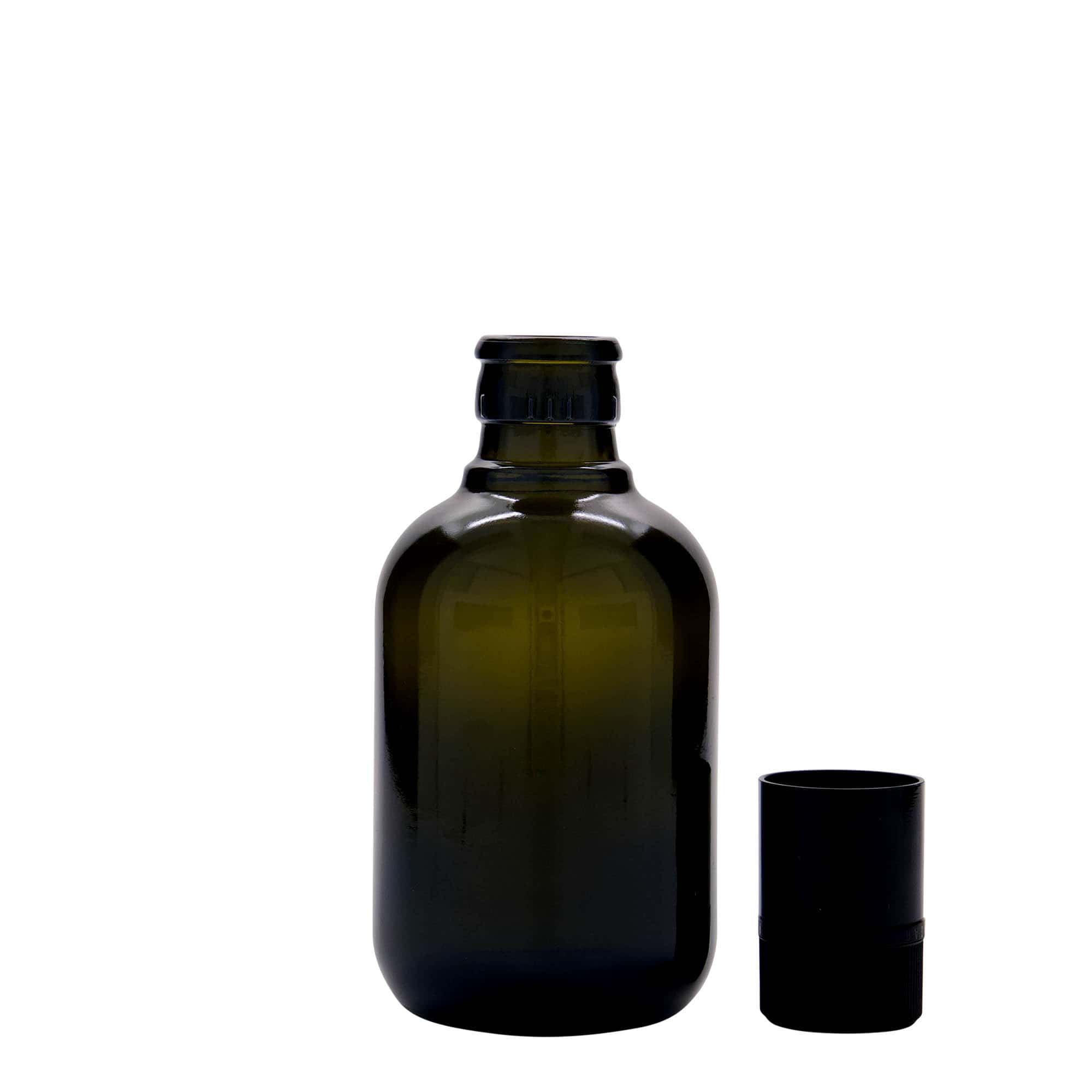 250 ml eddike-/olieflaske 'Biolio', glas, antikgrøn, tud: DOP