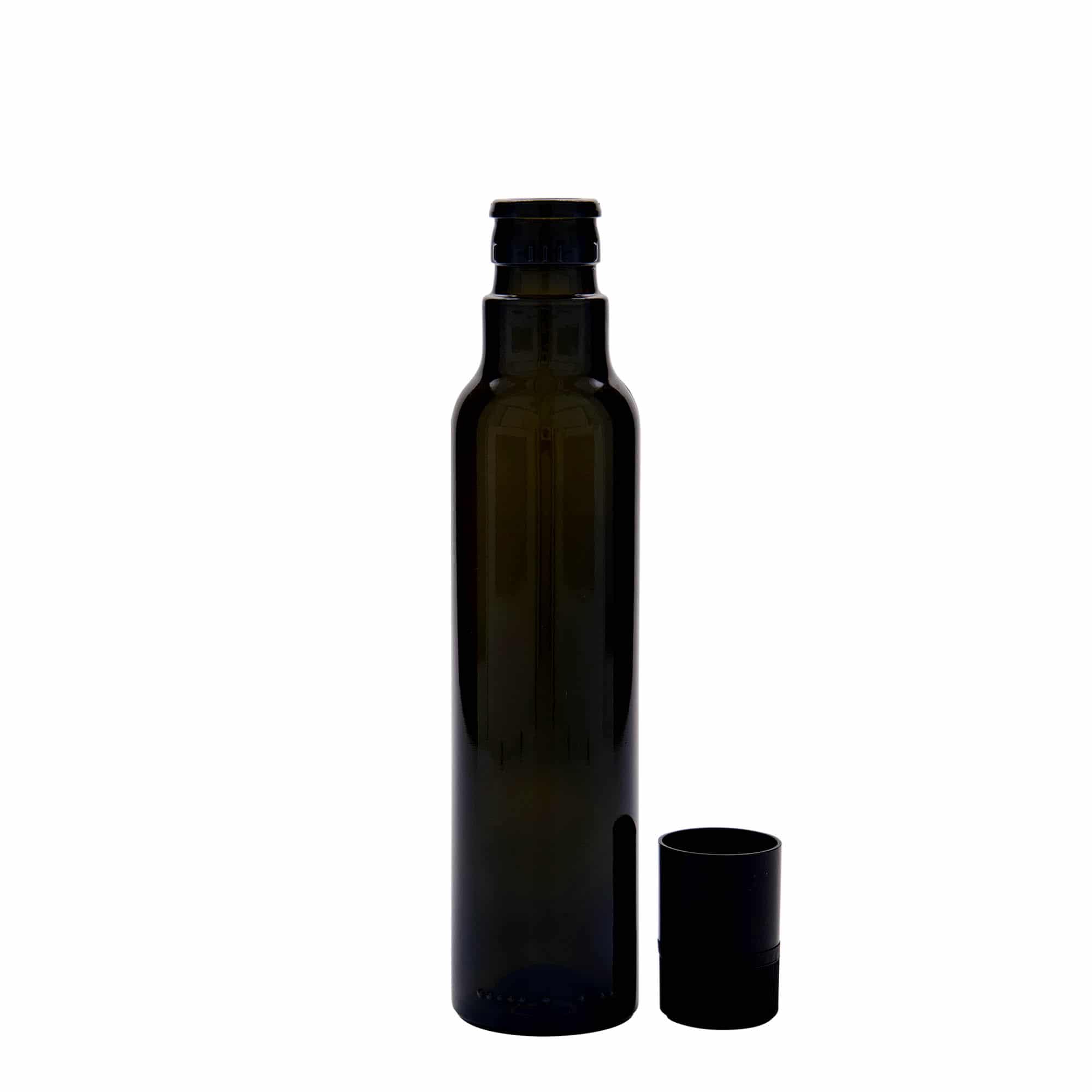 250 ml eddike-/olieflaske 'Willy New', glas, antikgrøn, åbning: DOP