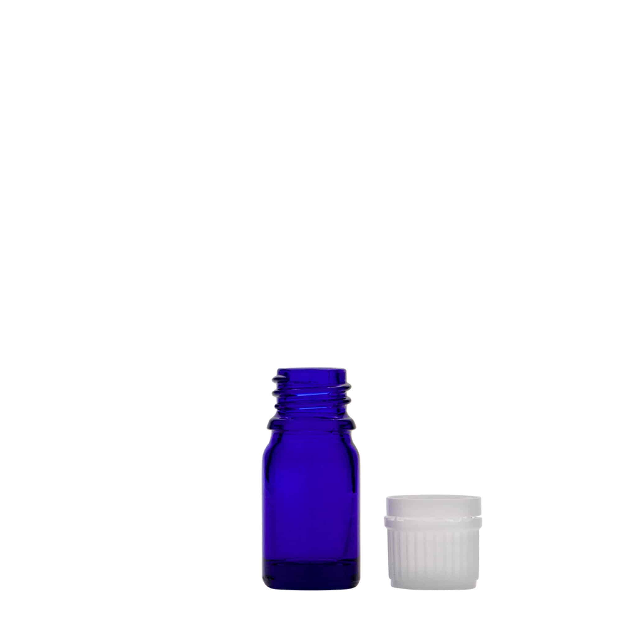 5 ml medicinflaske, glas, kongeblå, åbning: DIN 18
