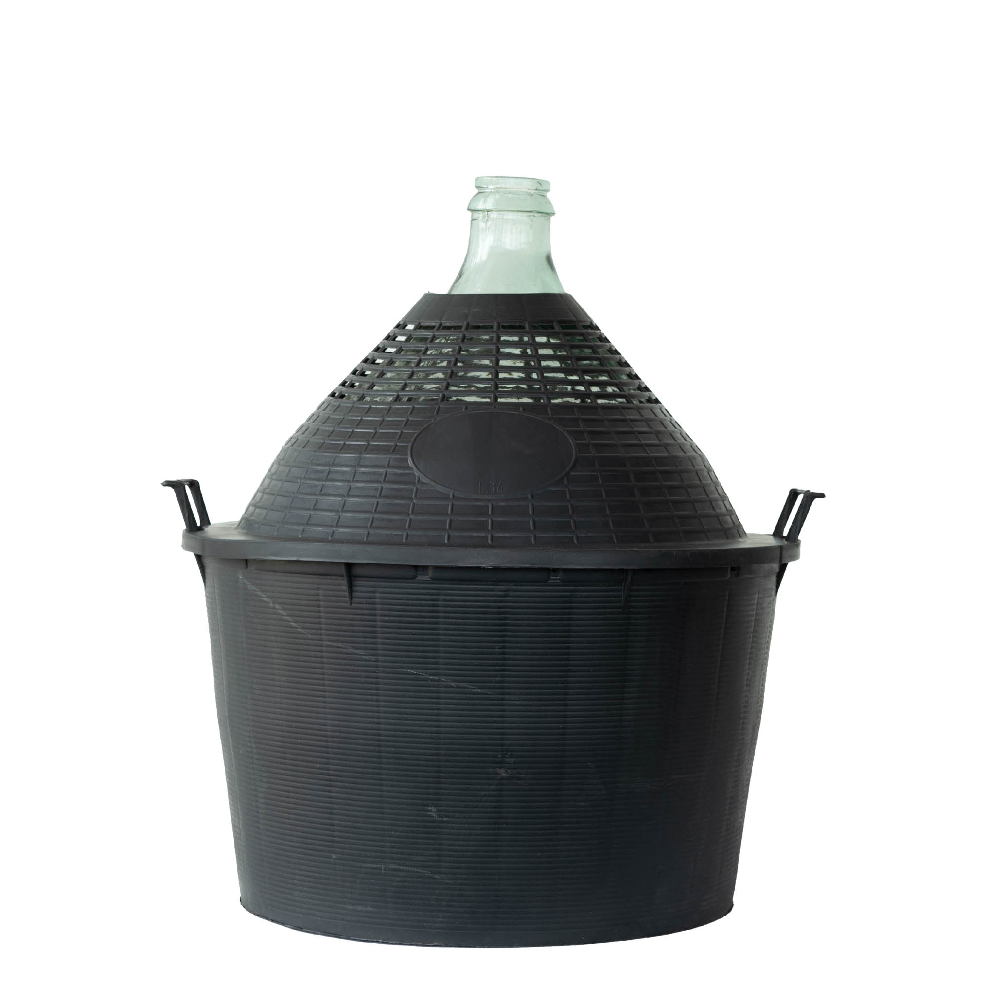 34 l ballonflaske med smal hals, glas, åbning: påklappeligt låg 34 l ballonflaske med smal hals, glas, åbning: påklappeligt låg