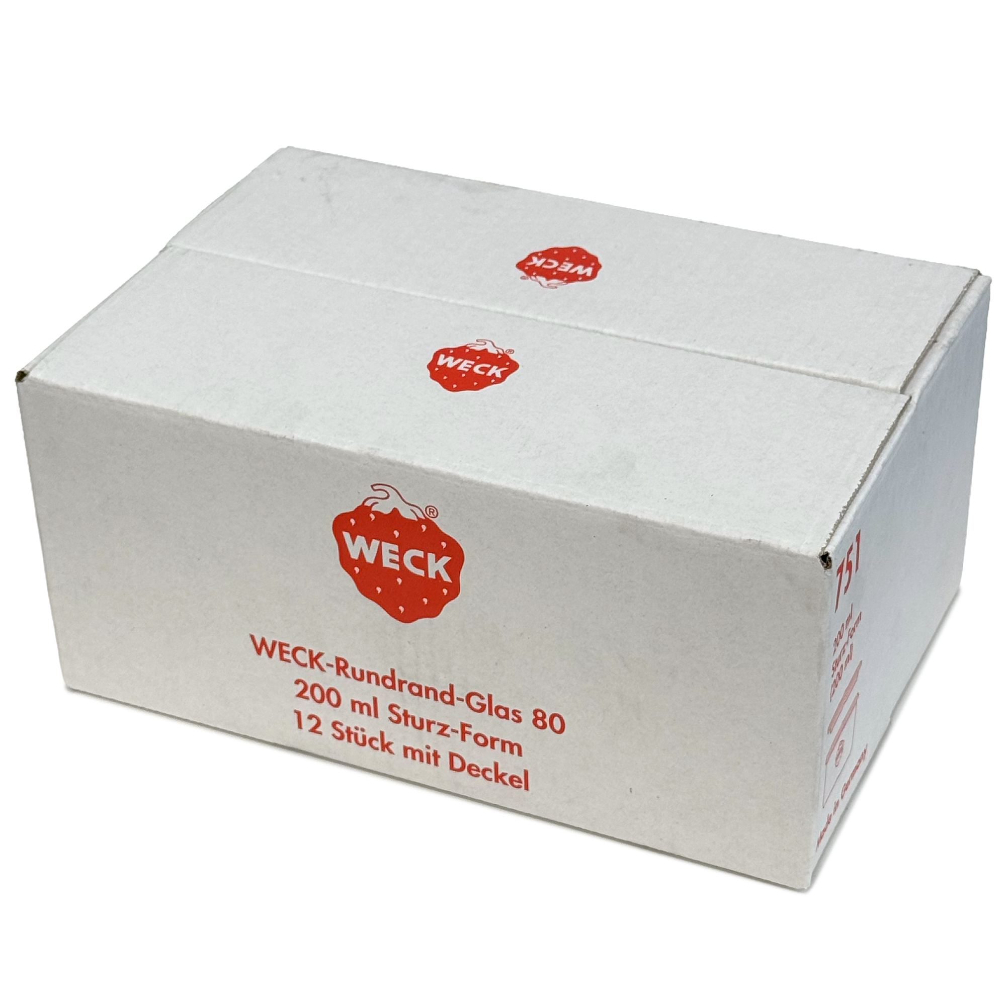 12x 200 ml WECK-sturzgas med glaslåg RR 80