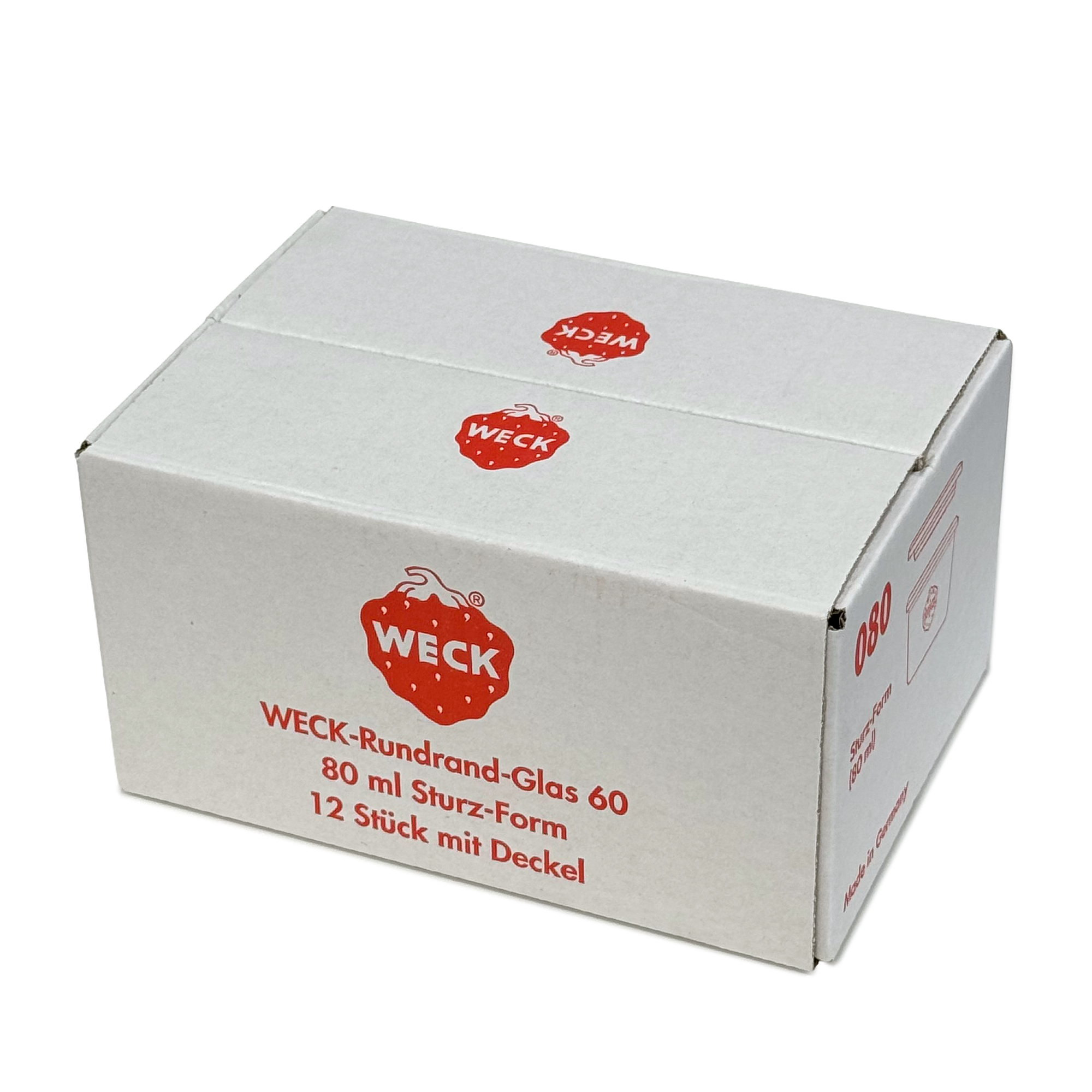12x 80 ml WECK-sturzgas med glaslåg RR 60