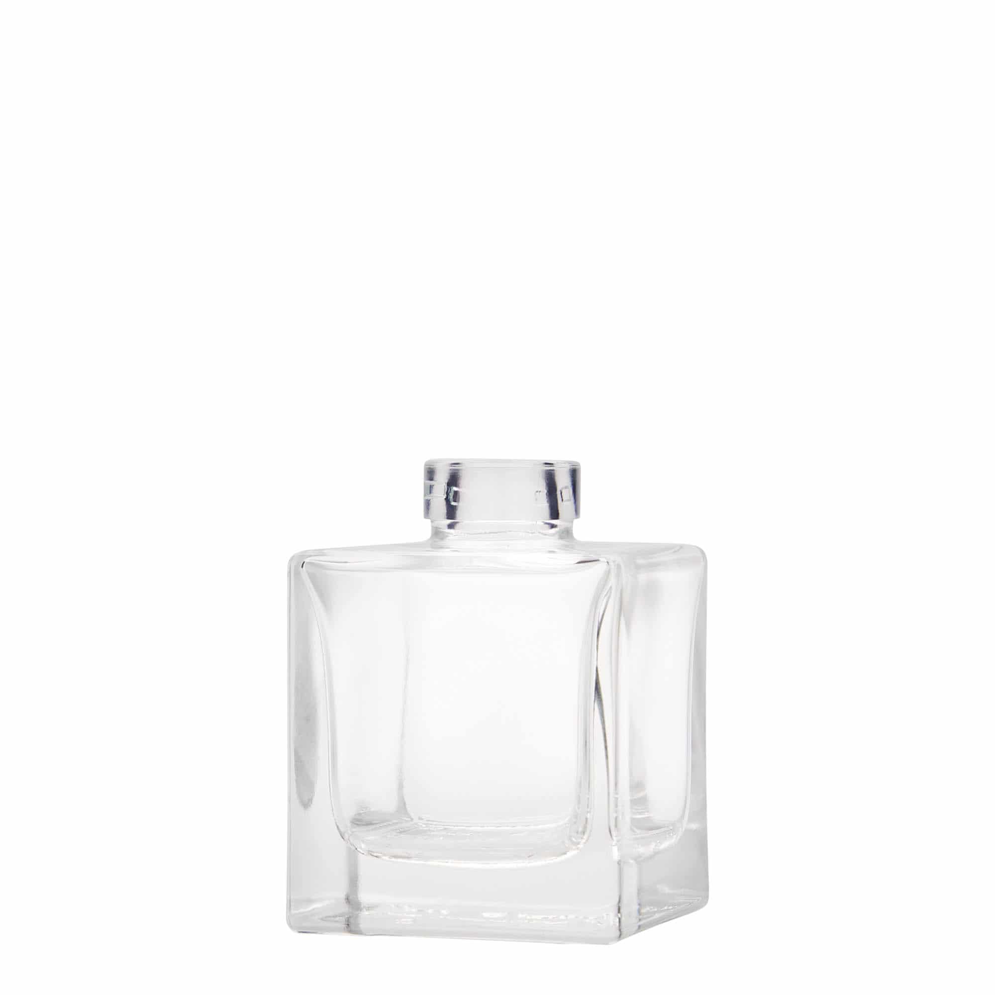 100 ml glasflaske 'Cube', firkantet, åbning: kork