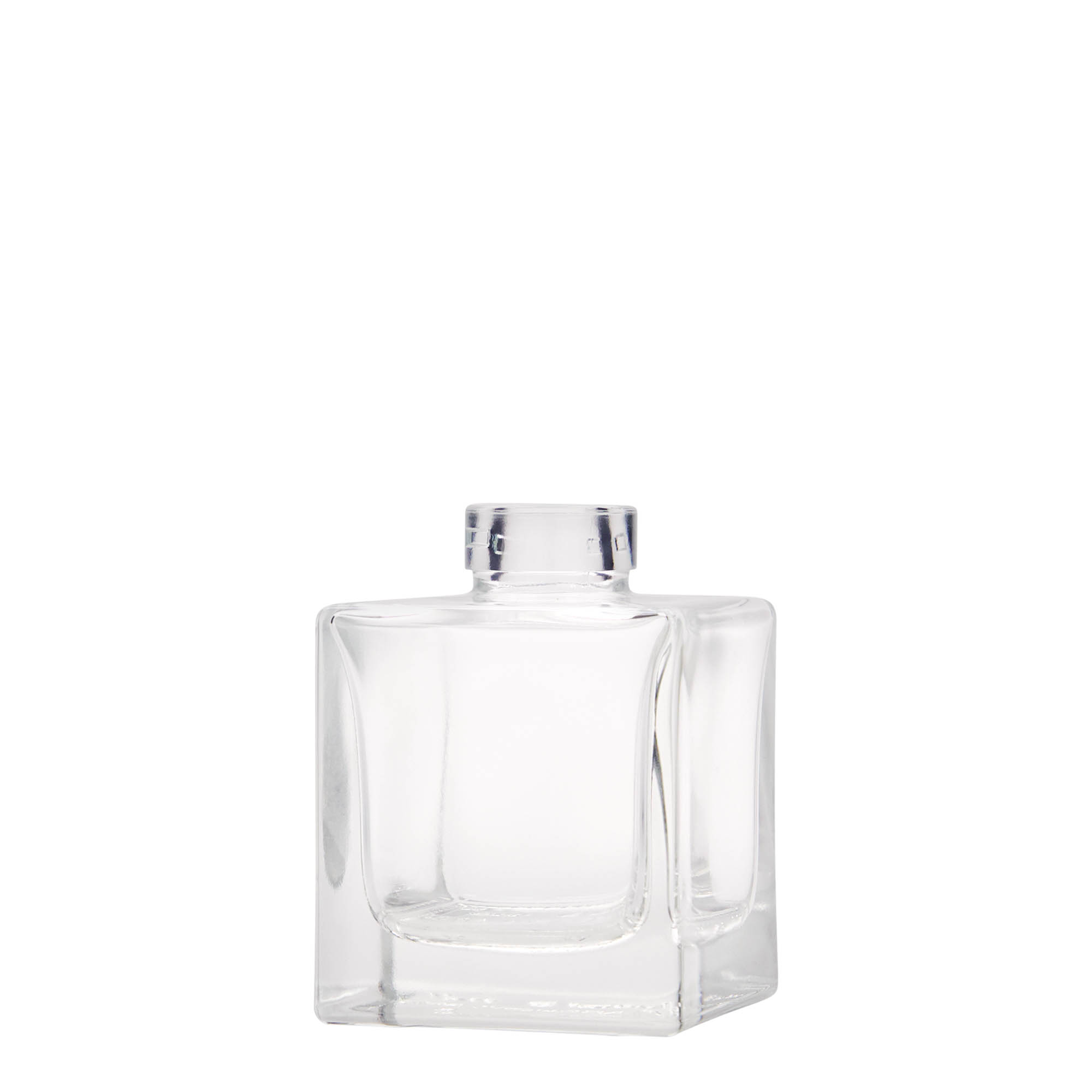 100 ml glasflaske 'Cube', firkantet, åbning: kork