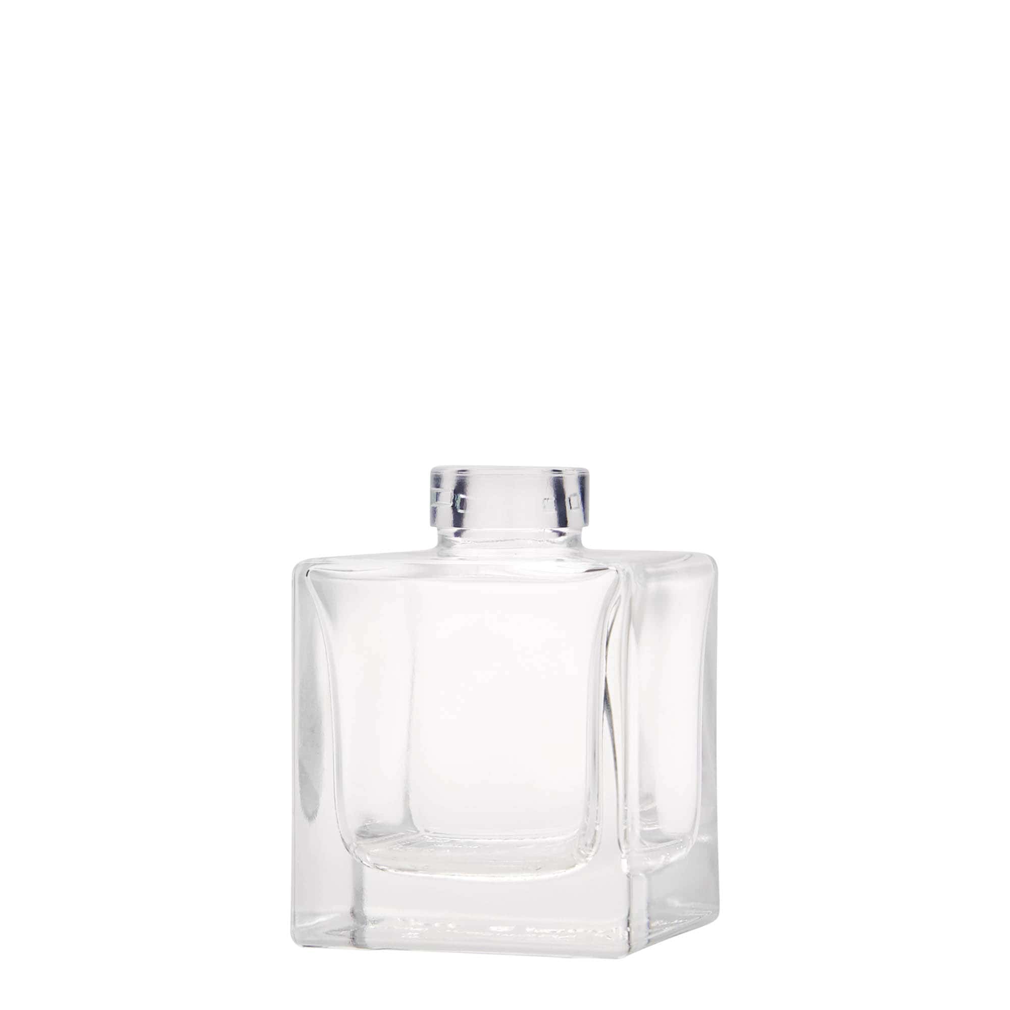 100 ml glasflaske »Cube«, firkantet, åbning: kork