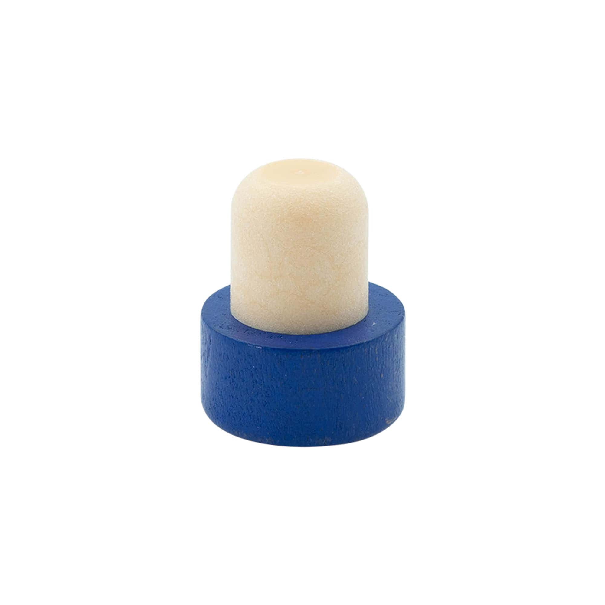 Grebsprop 19 mm, træ/plast, blå, til munding: prop