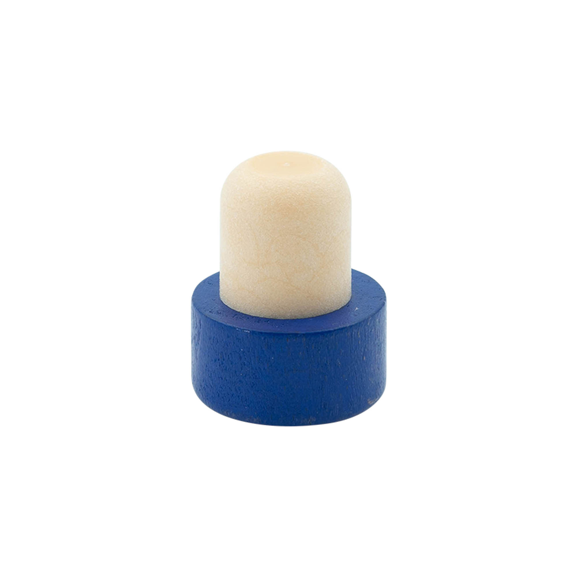 Grebsprop 19 mm, træ/plast, blå, til munding: prop
