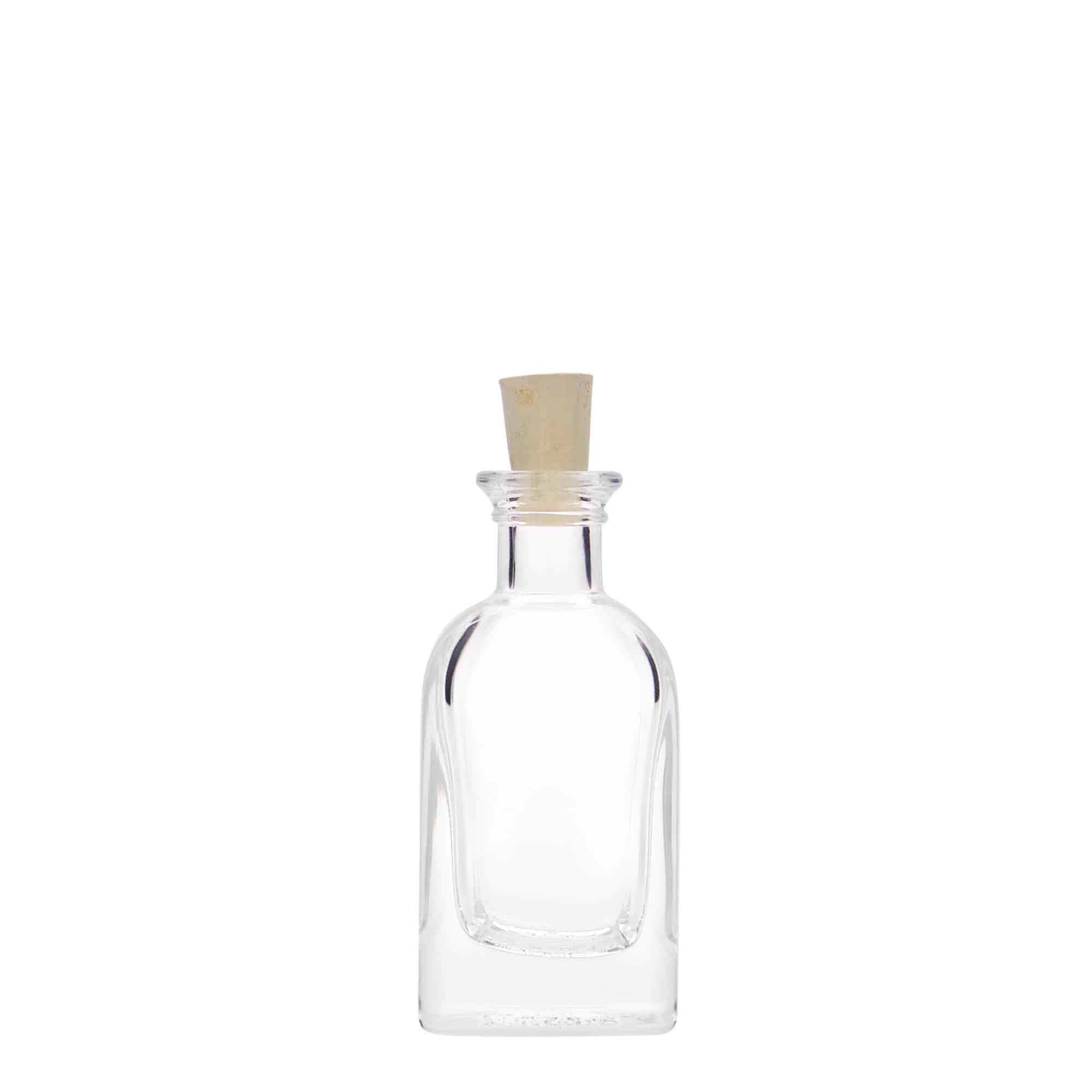 40 ml glasflaske apoteker 'Carré', kvadratisk, åbning: Kork