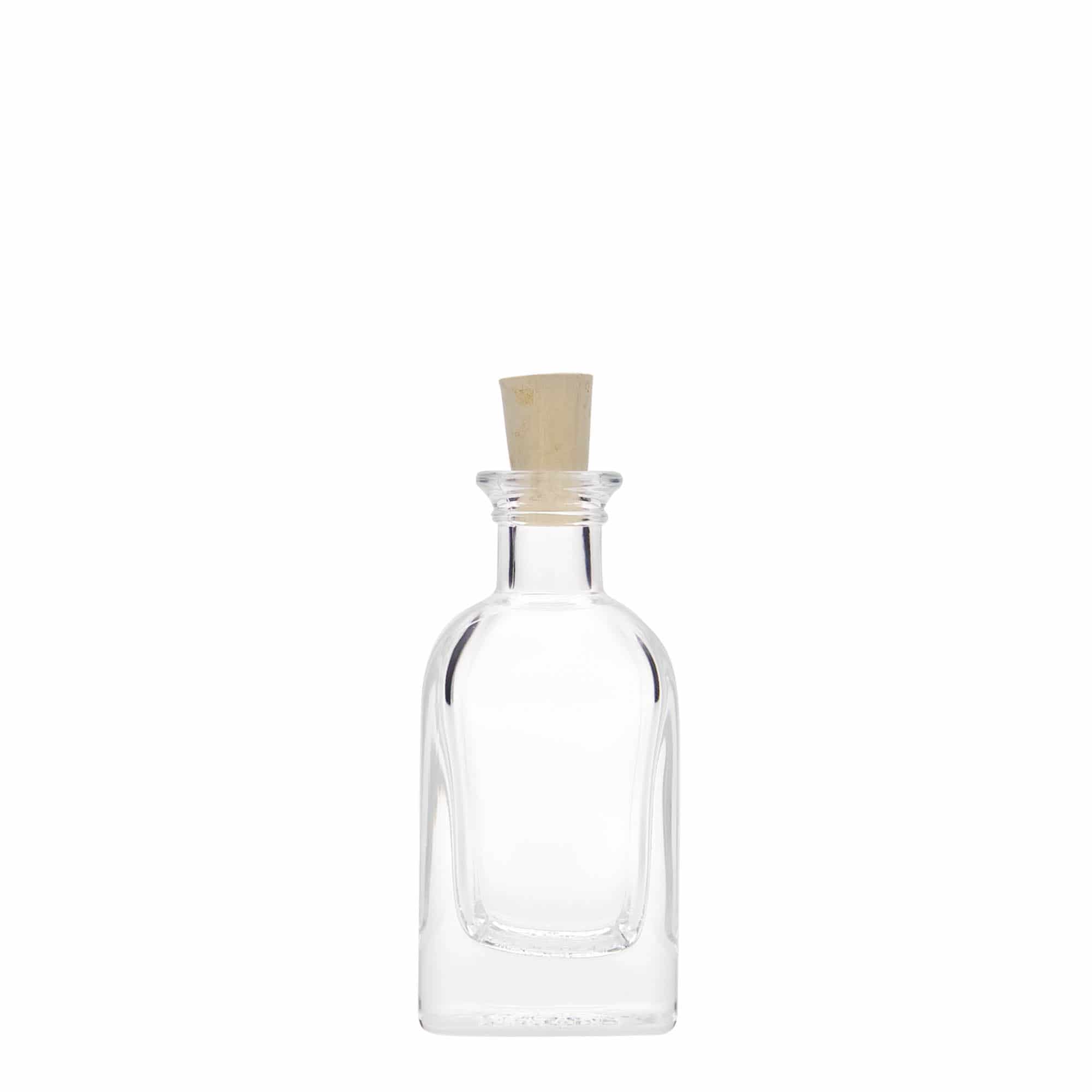 40 ml glasflaske Apotheker Carré, firkantet, åbning: kork