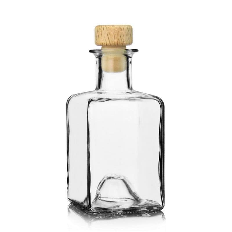 200 ml glasflaske 'Kubica', kvadratisk, åbning: Kork