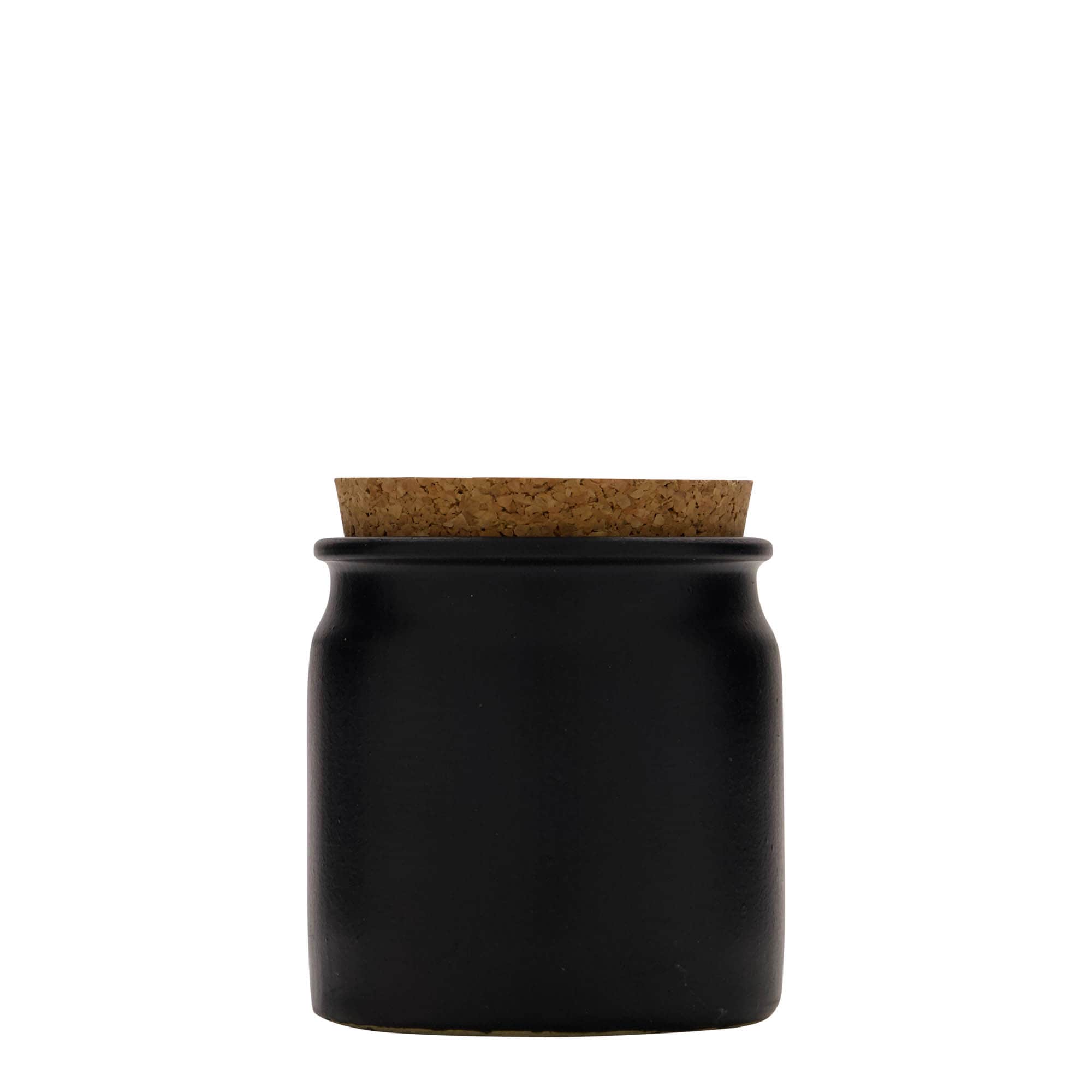 160 ml stentøjskrukke, keramik, sort, åbning: kork