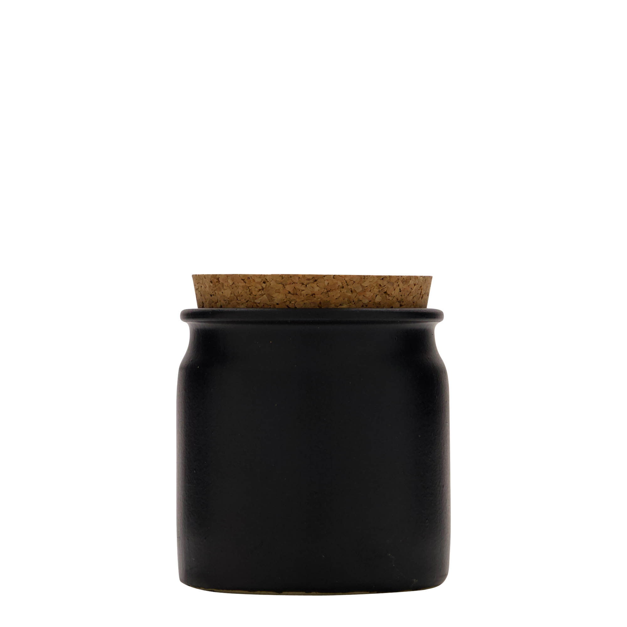 160 ml stentøjskrukke, keramik, sort, åbning: kork